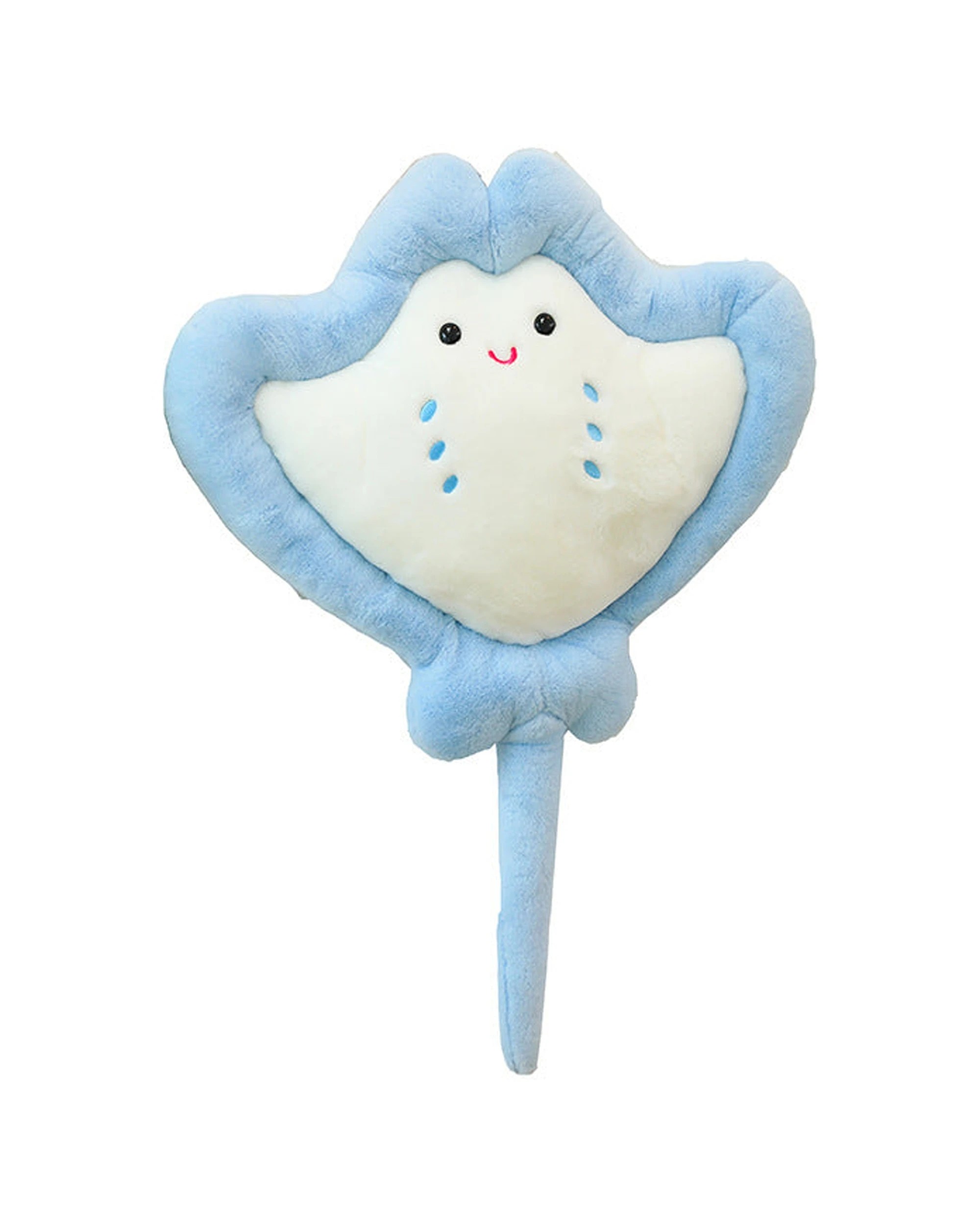 1 Cotton More Fleece Happy Manta Ray Plush Toddler Kids Toy 75x50cm - Blue, 1 of 4