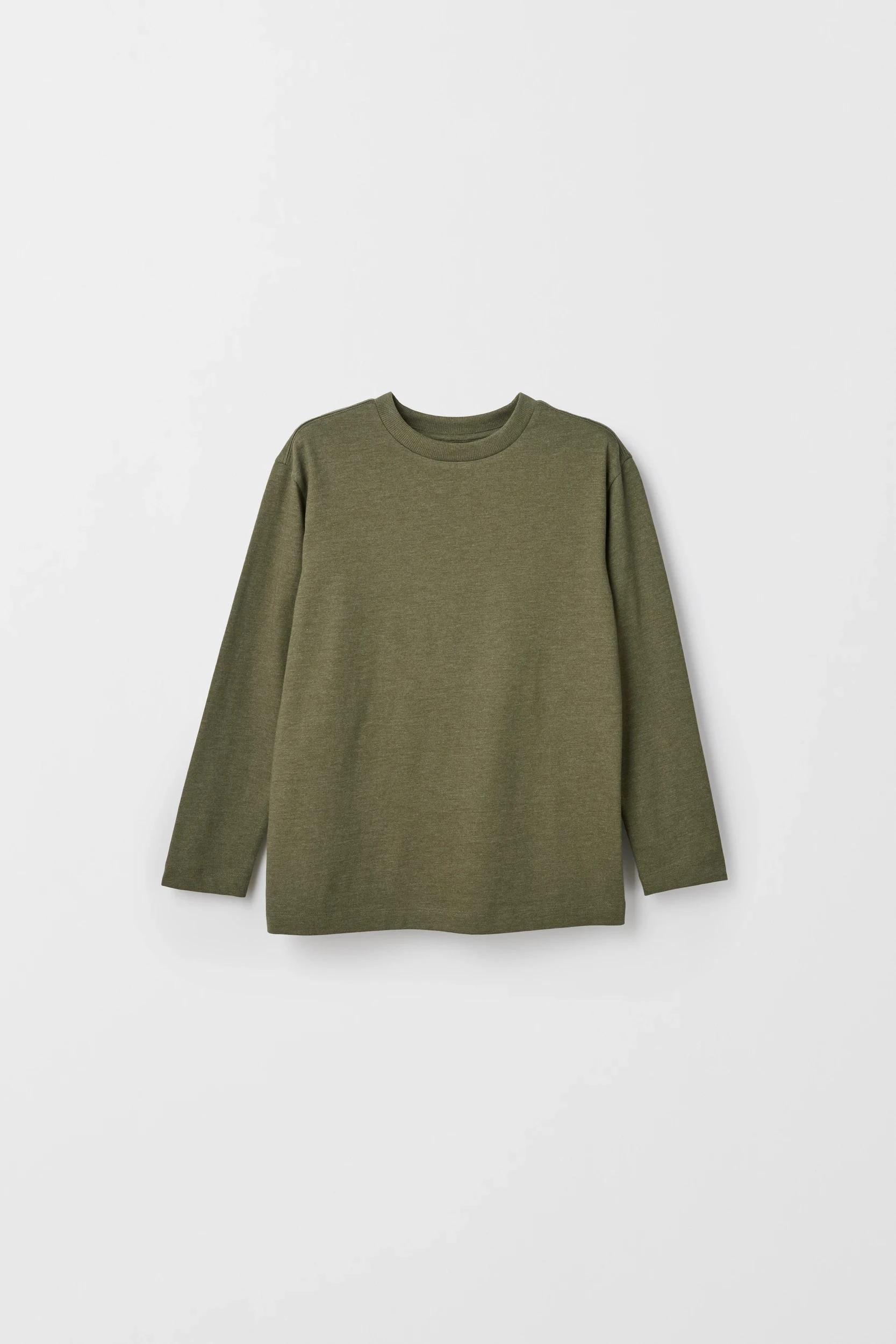 3 Target Kids Australian Cotton 2 Pack Long Sleeve T-Shirt GREEN/LIGHT MOCHA, 3 of 4