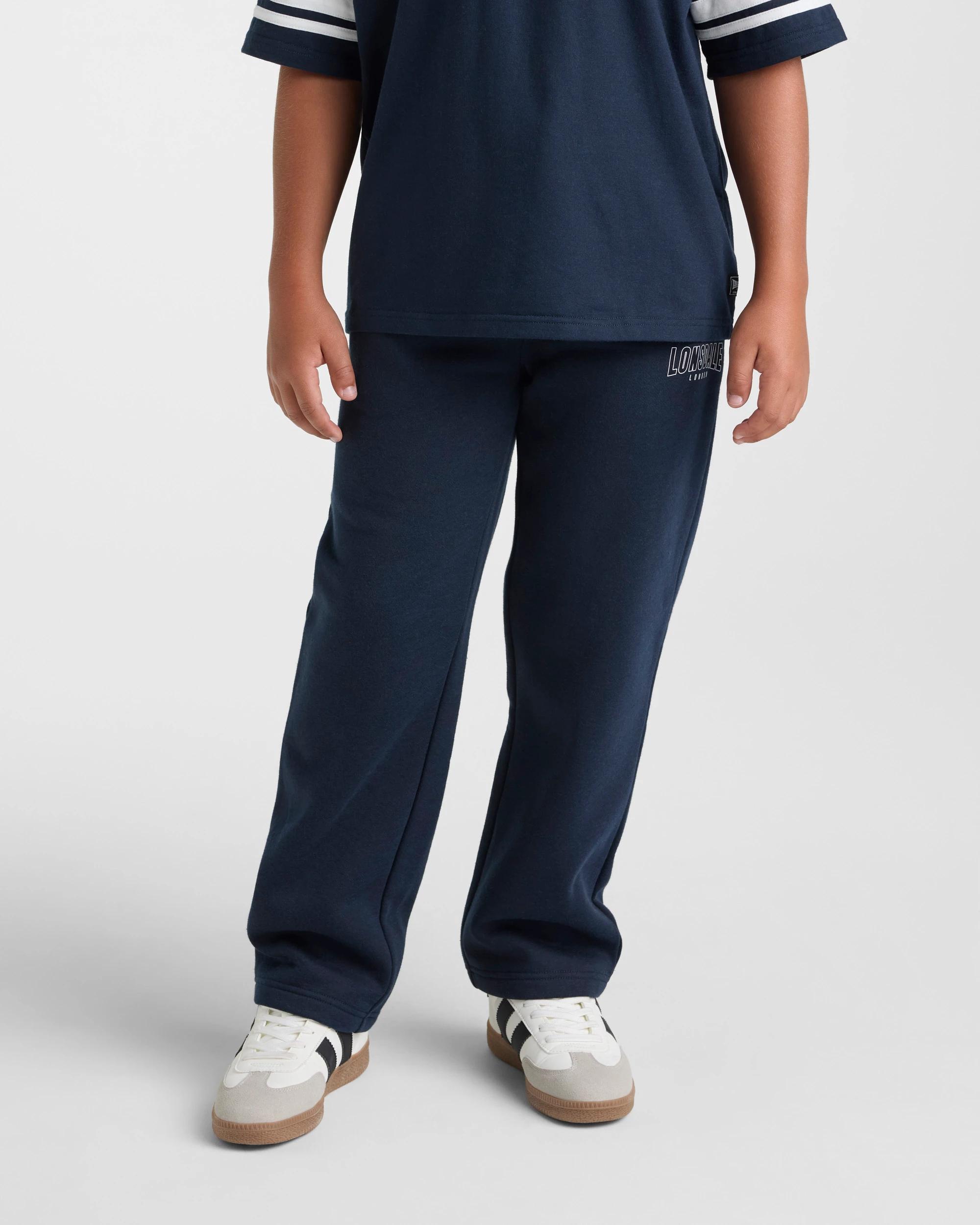 4 Lonsdale London Boys Retro Sport Trackpants NAVY, 4 of 5