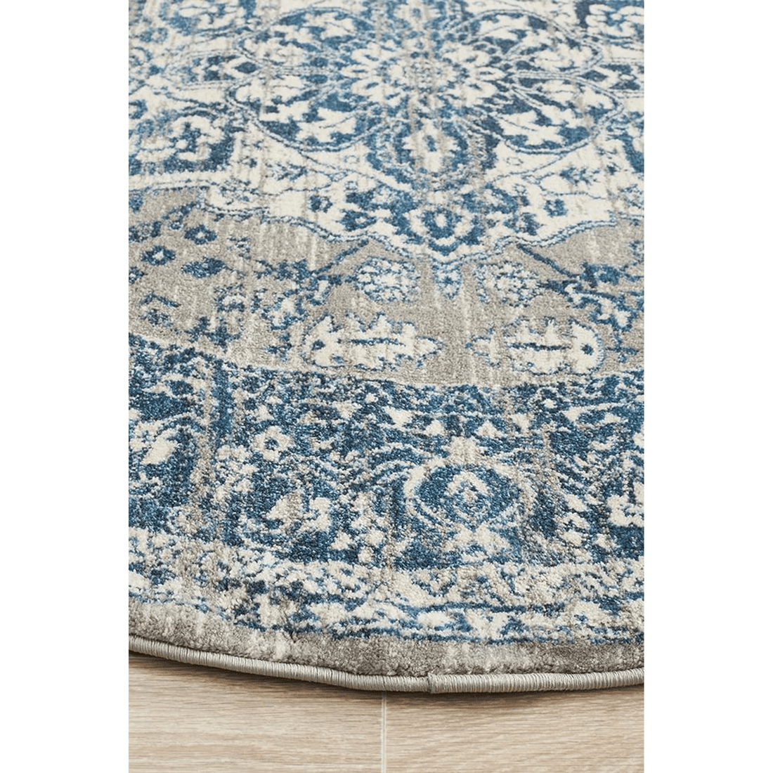 5 Rug Culture Babylon 207 Blue Round Rug - 150 cm, Polypropylene, Power-loomed, 10 mm Pile - Assorted, 5 of 7