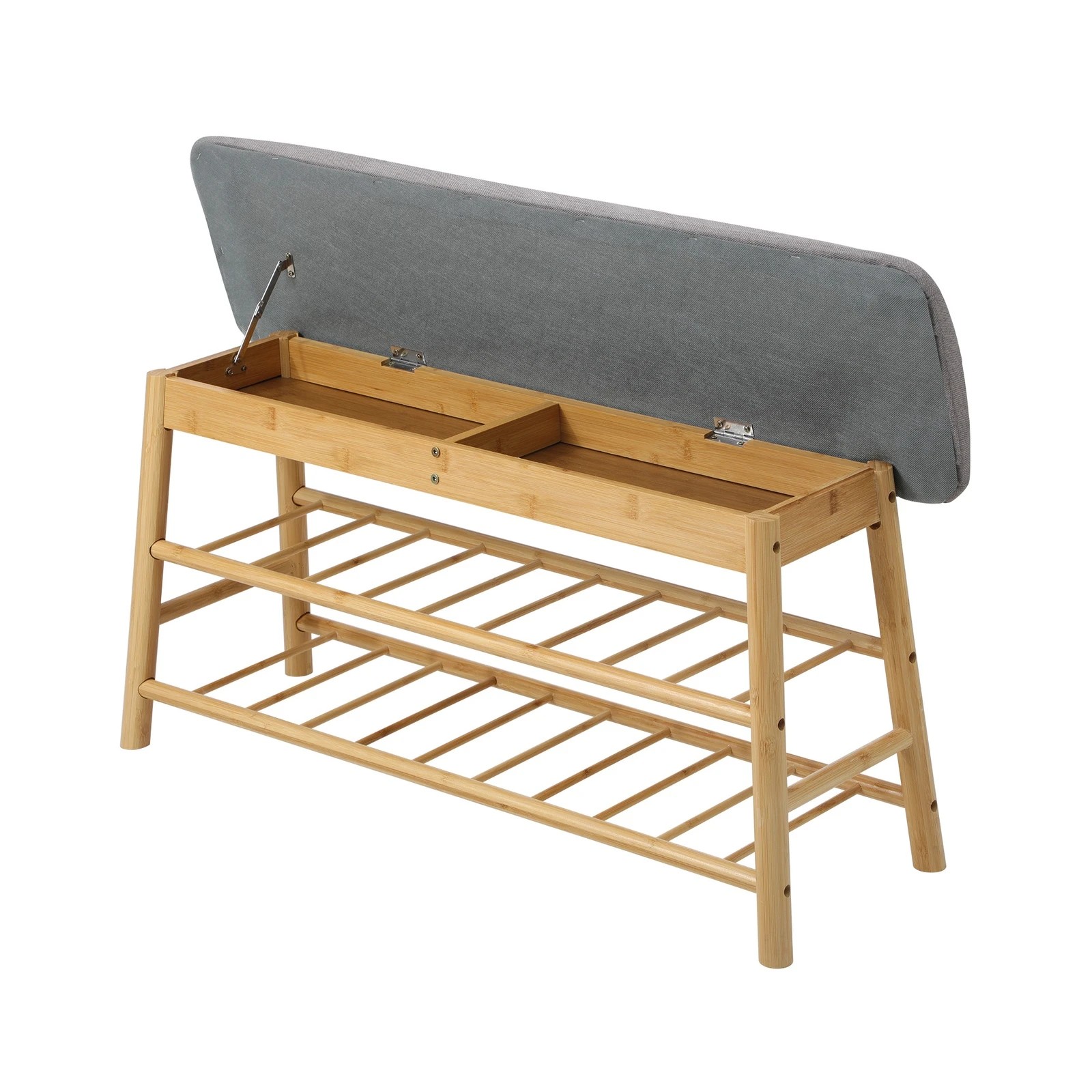 9 Oikiture Shoe Storage Bench Bamboo Shoes Rack Cabinet Shelf Organiser Stool 90cm
 - Natural, 9 of 10