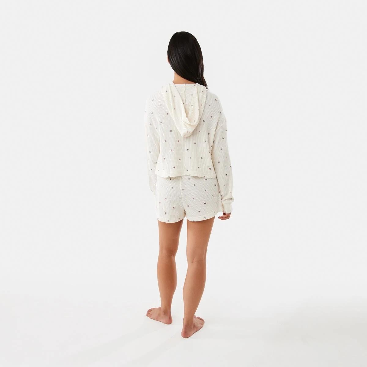 4 Waffle Top and Shorts Pyjama Set Wntr Ditsy, 4 of 8