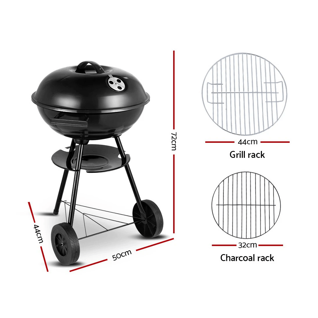 2 Grillz BBQ Grill Smoker - Black, 2 of 7
