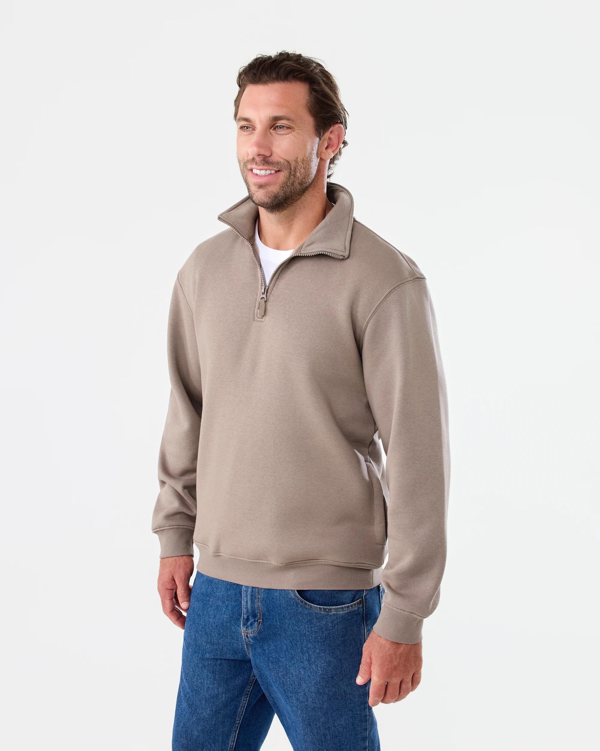 2 Quarter Zip Sweatshirt Brn Drift, 2 of 6