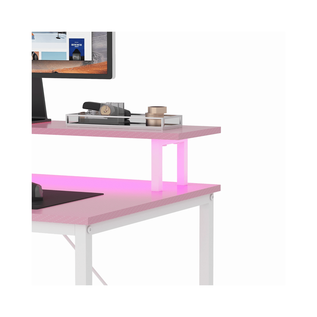 9 Advwin 120cm Computer Desk Reversible Gaming Desk Computer Table Gaming Table Study Desk for Home Office Workstation, 9 of 10