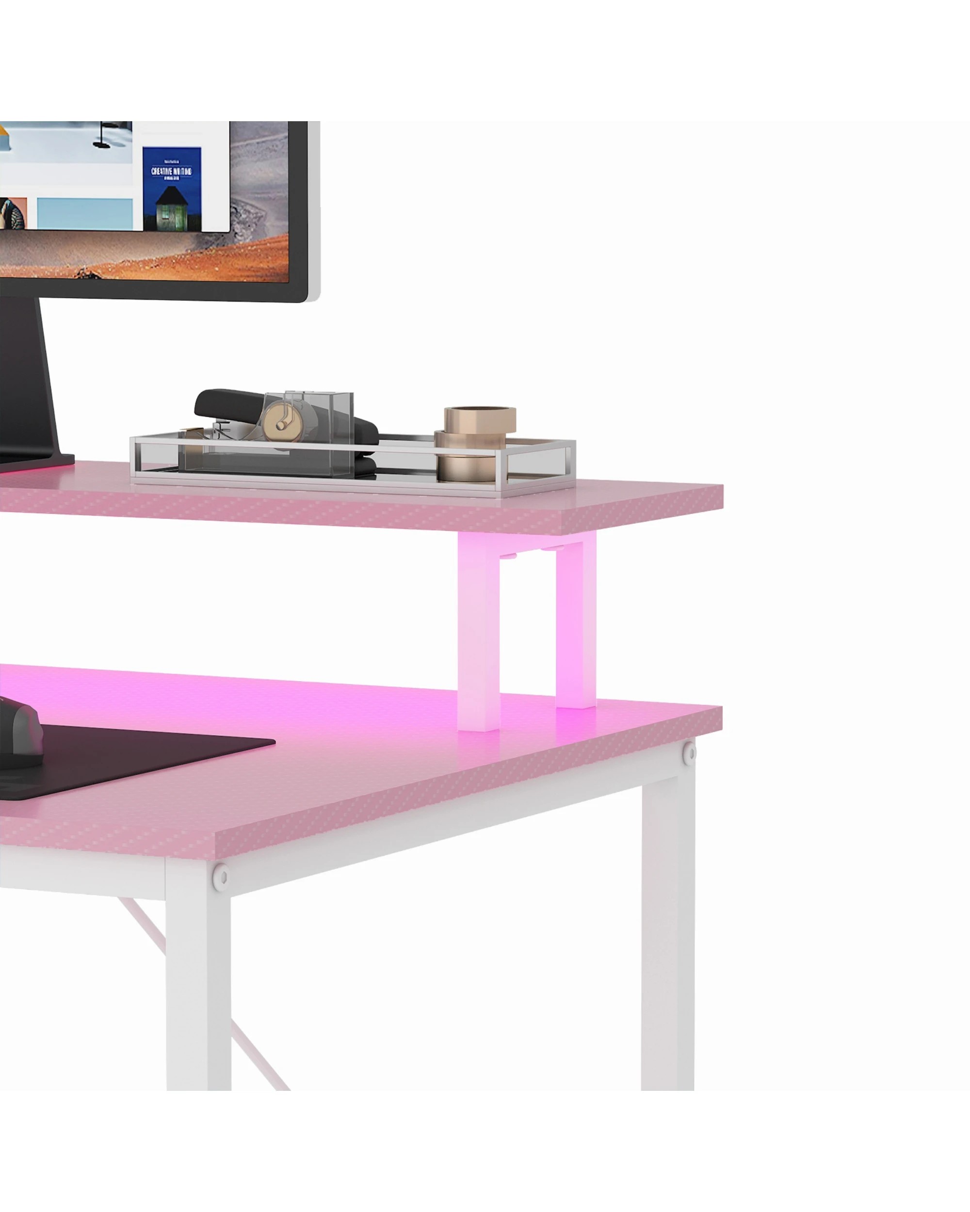 9 Advwin 120cm Computer Desk Reversible Gaming Desk Computer Table Gaming Table Study Desk for Home Office Workstation, 9 of 10