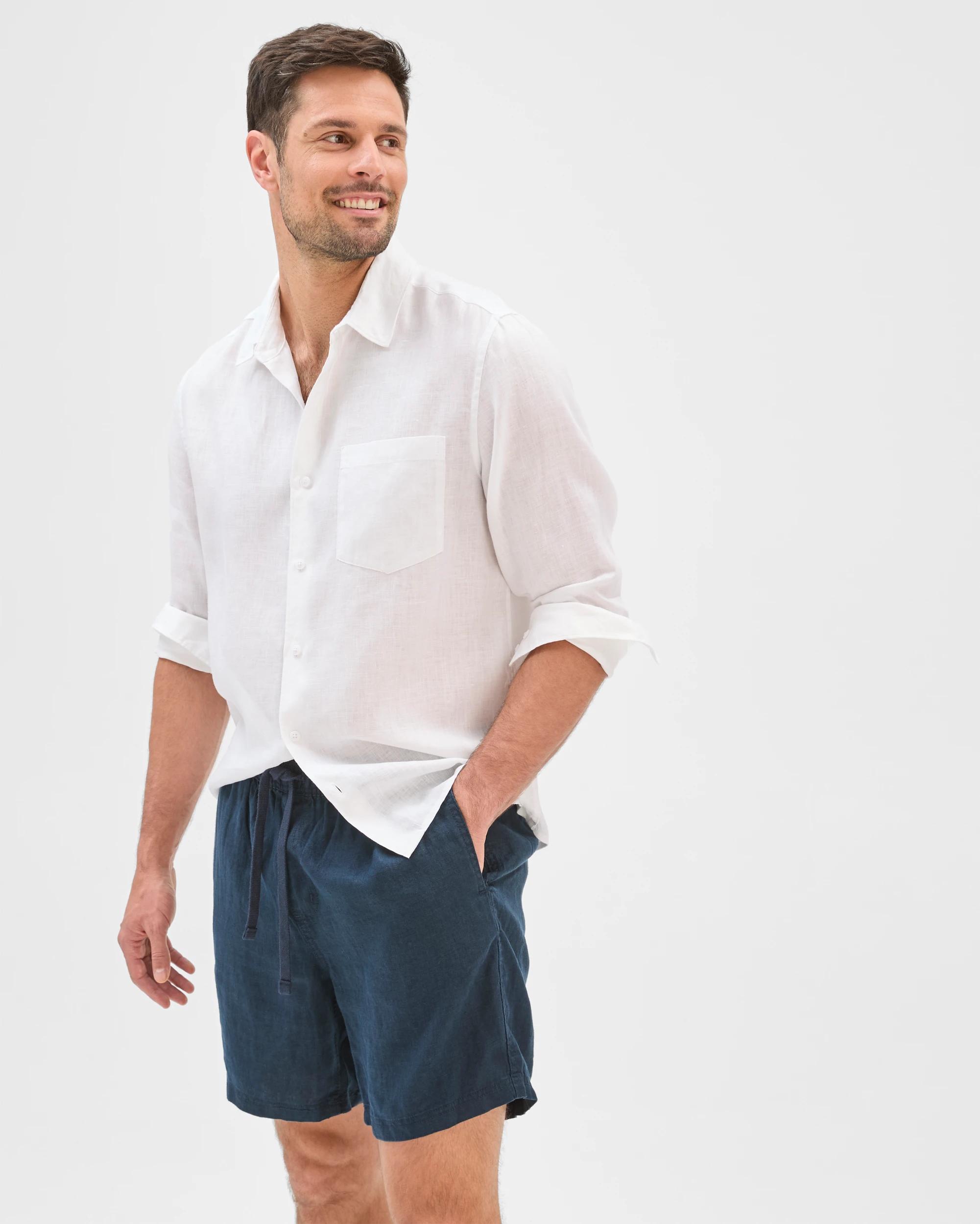 3 Target Man European Linen Shorts NAVY, 3 of 8