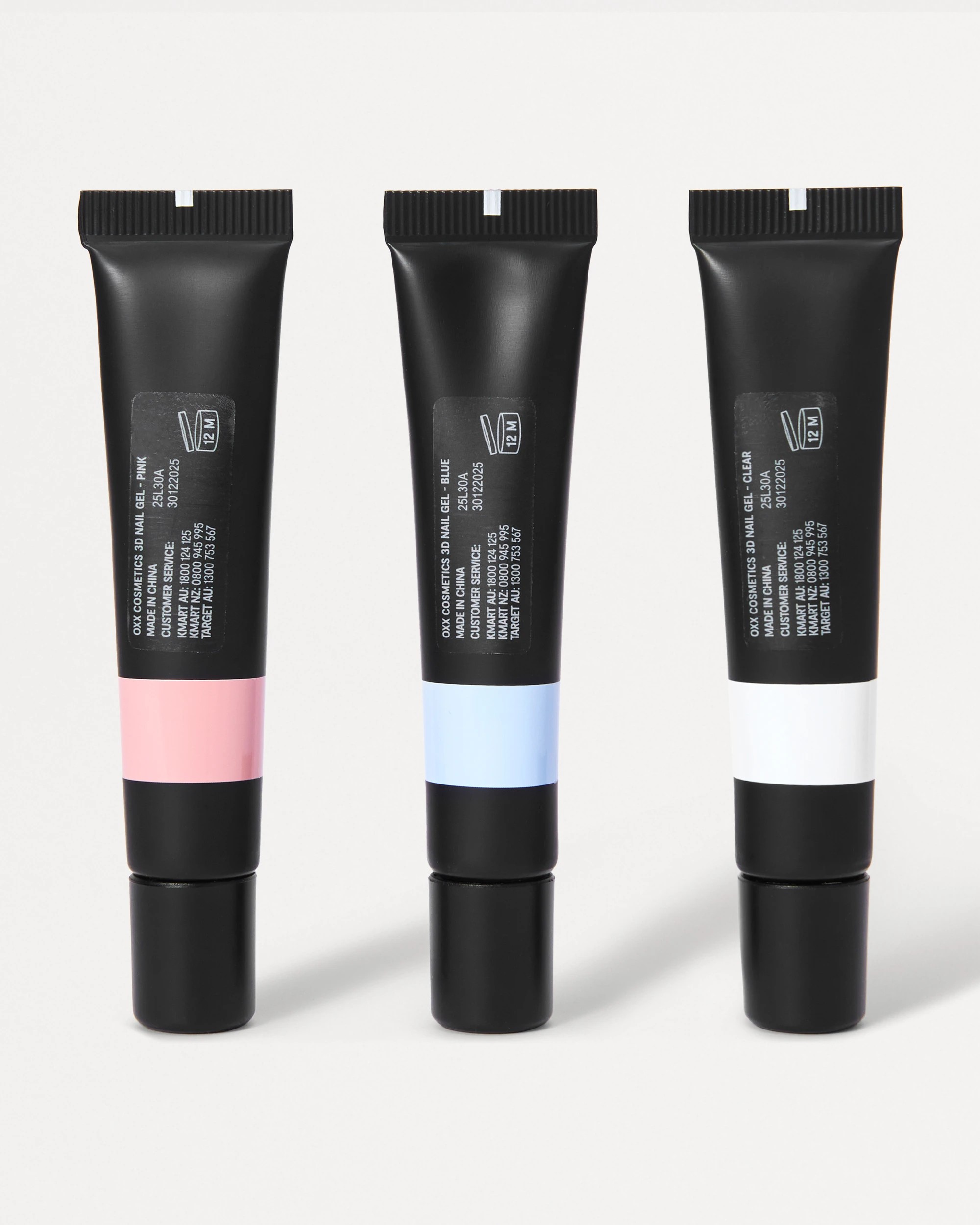 2 OXX Cosmetics 3D Nail Gel Set - Pink, Blue and Clear, 2 of 5