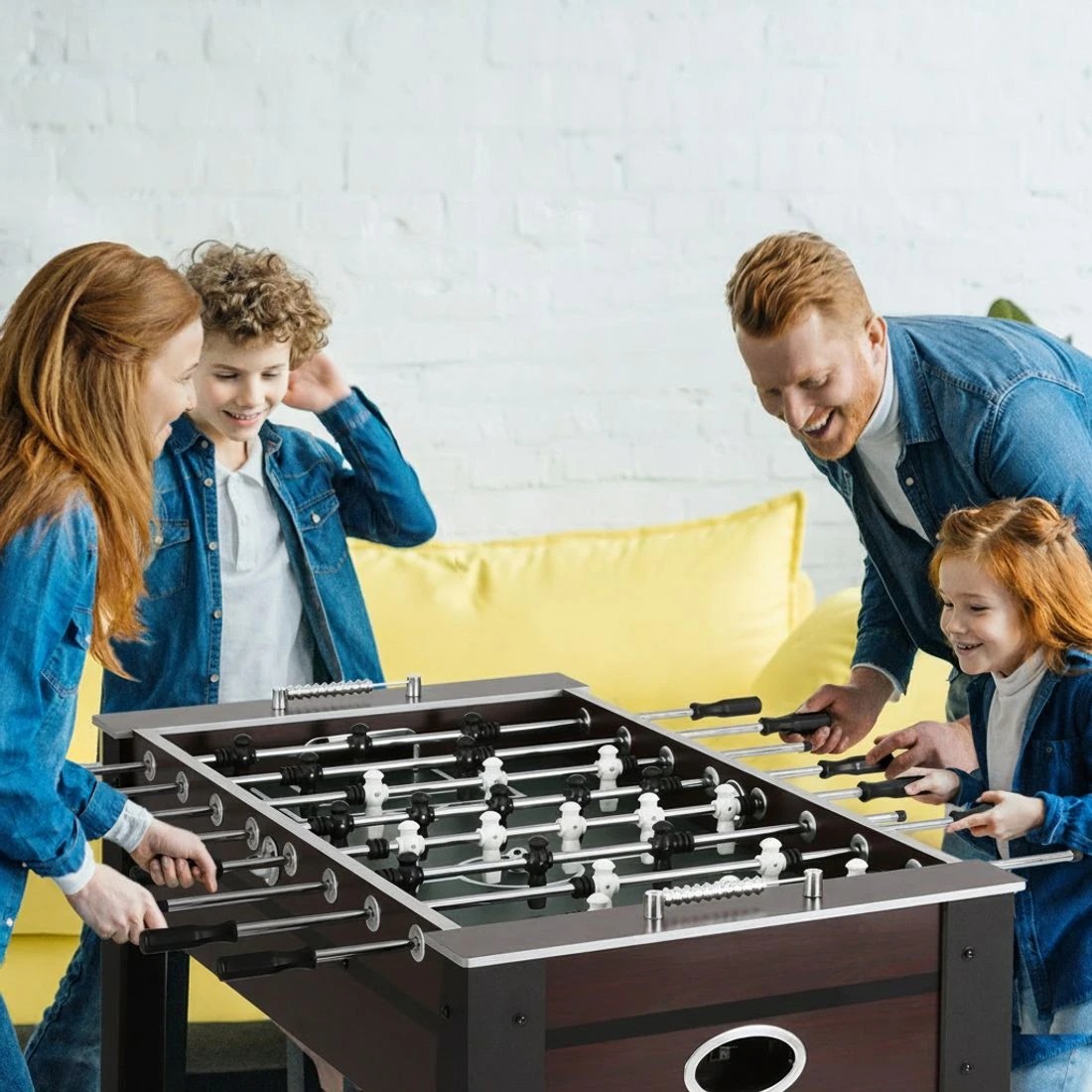 4 Everfit 5FT Soccer Table Foosball Football Game Set Home Party Gift Adults Kids Indoor - Natural, 4 of 7
