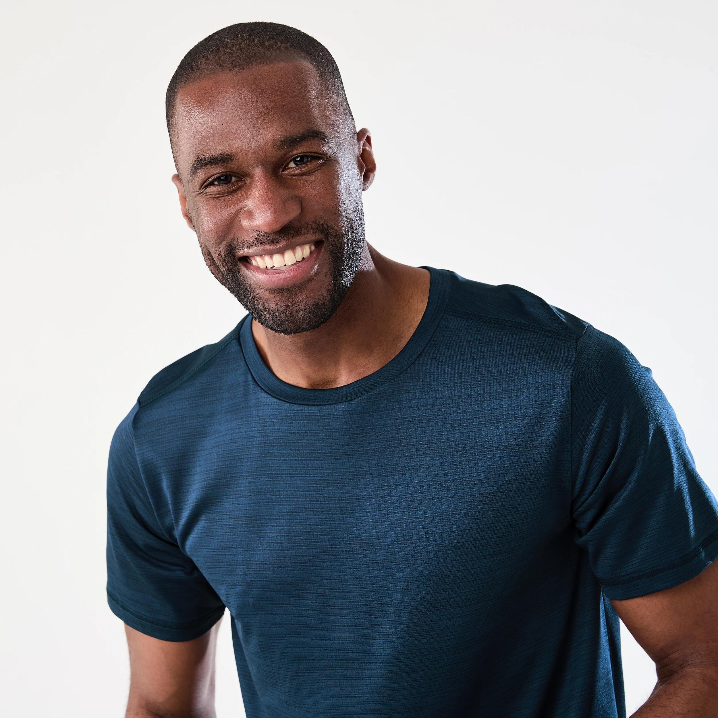 4 Active Mens Crew Neck Cationic T-shirt NAVY BLACK ACT CREW CATIONIC TEE, 4 of 6