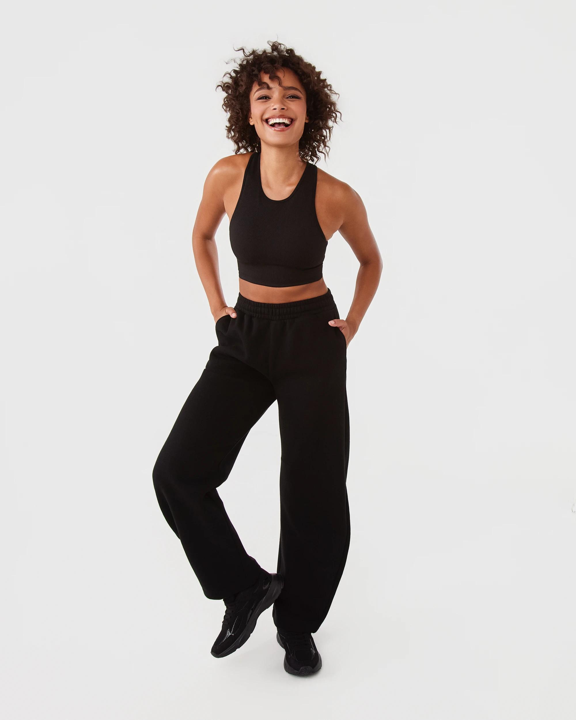 2 Active Womens Seamfree Everyday Crop Top Black, 2 of 7