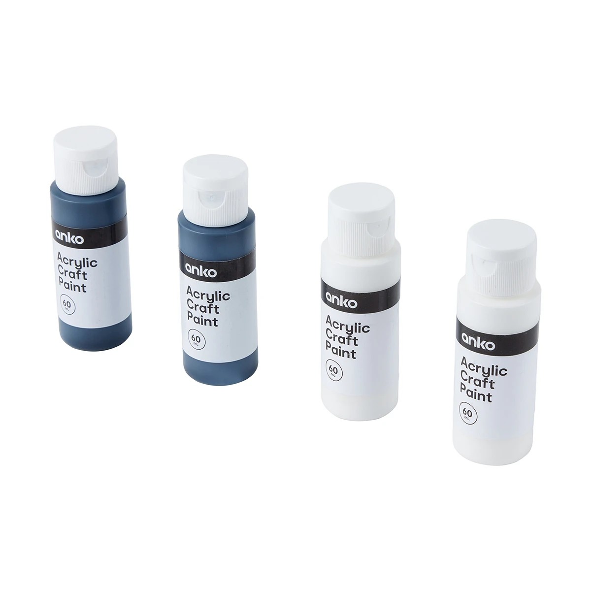3 4 Pack Acrylic Craft Paints - Black and White, 3 of 8
