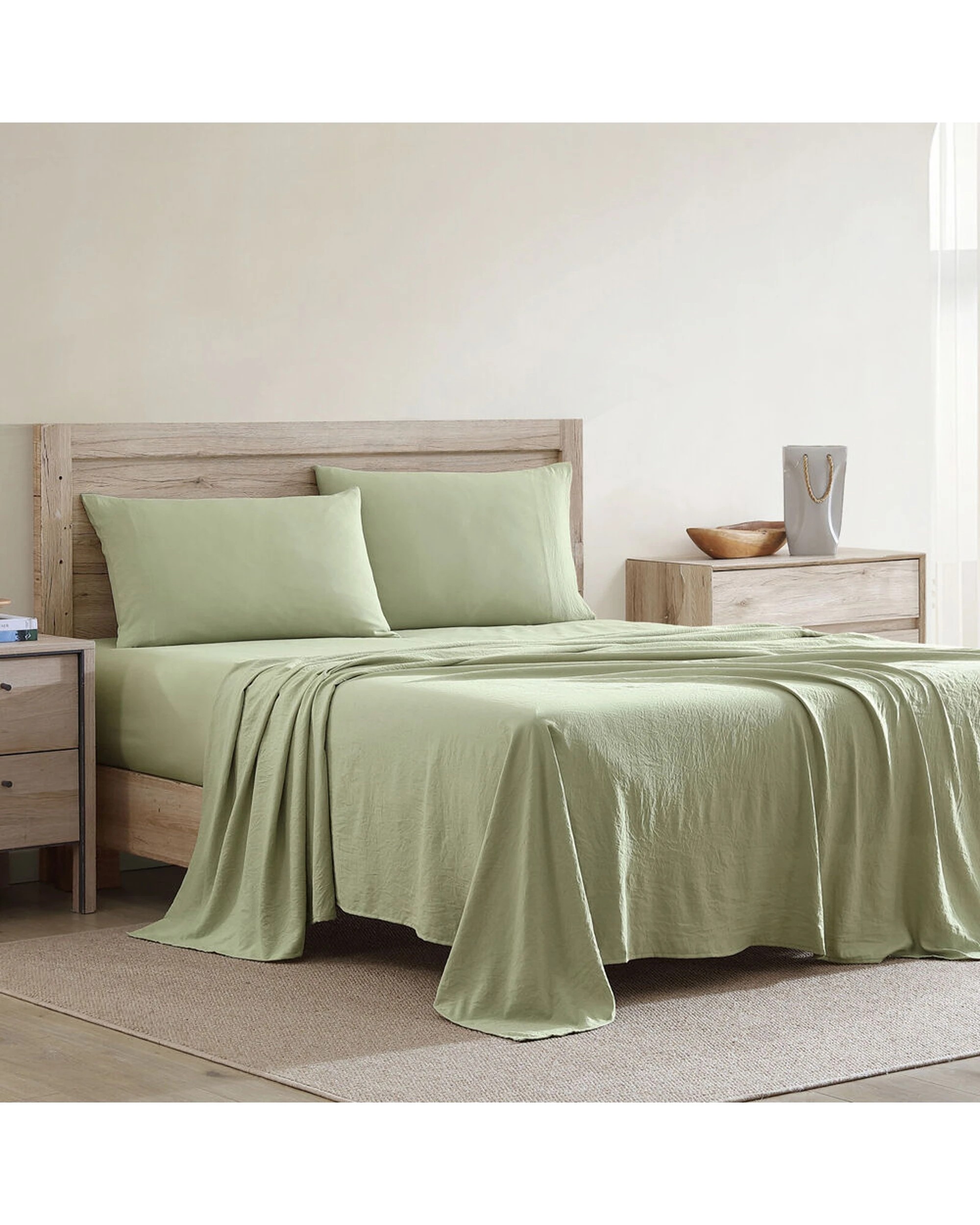 1 Ardor Boudoir Waterproof TPU Coating Bed Sheet With Pillowcase Set Sage - Single Bed - Green, 1 of 1