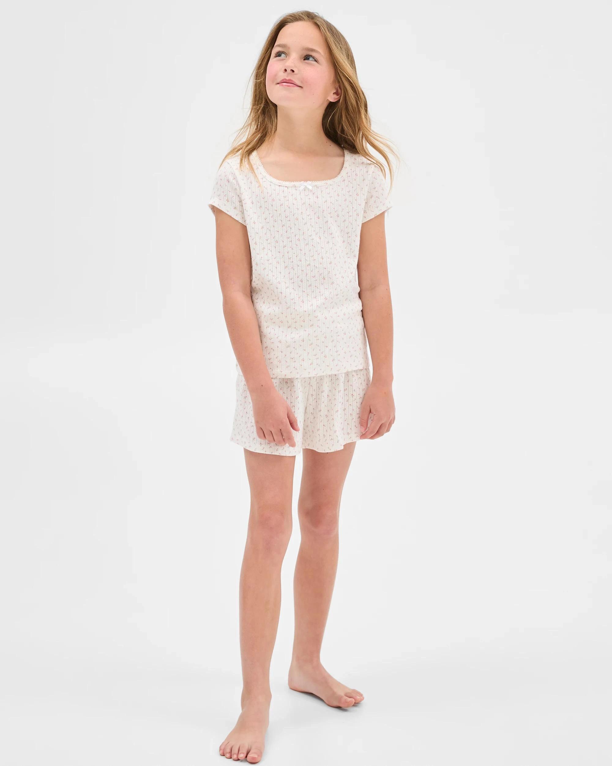 6 Target Kids Australian Cotton Older Girls Pointelle Pyjama Set WHITE FLORAL, 6 of 8