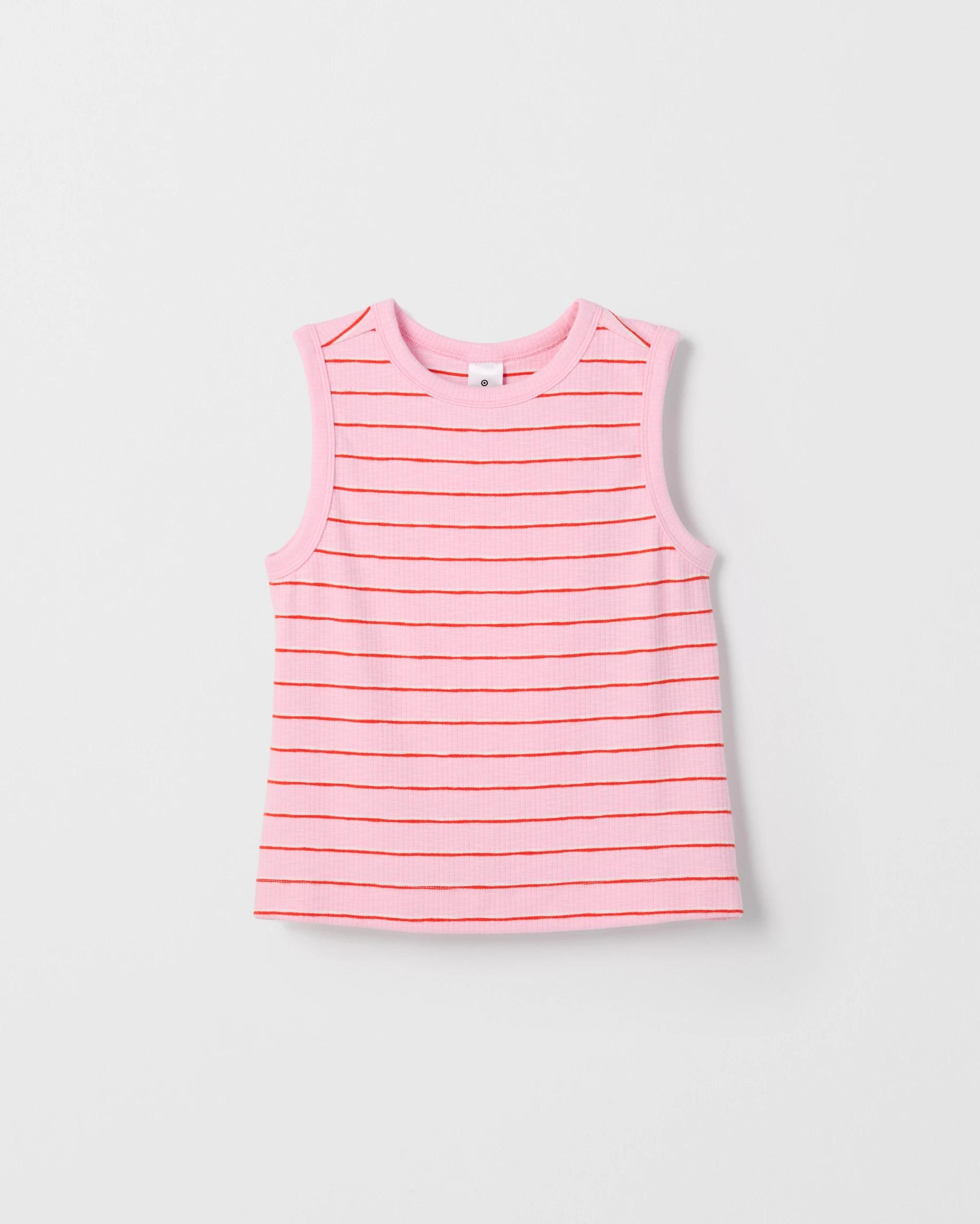 5 Target Kids Essential Sleeveless Relaxed Rib Tank Top STRIPE PINK, 5 of 6
