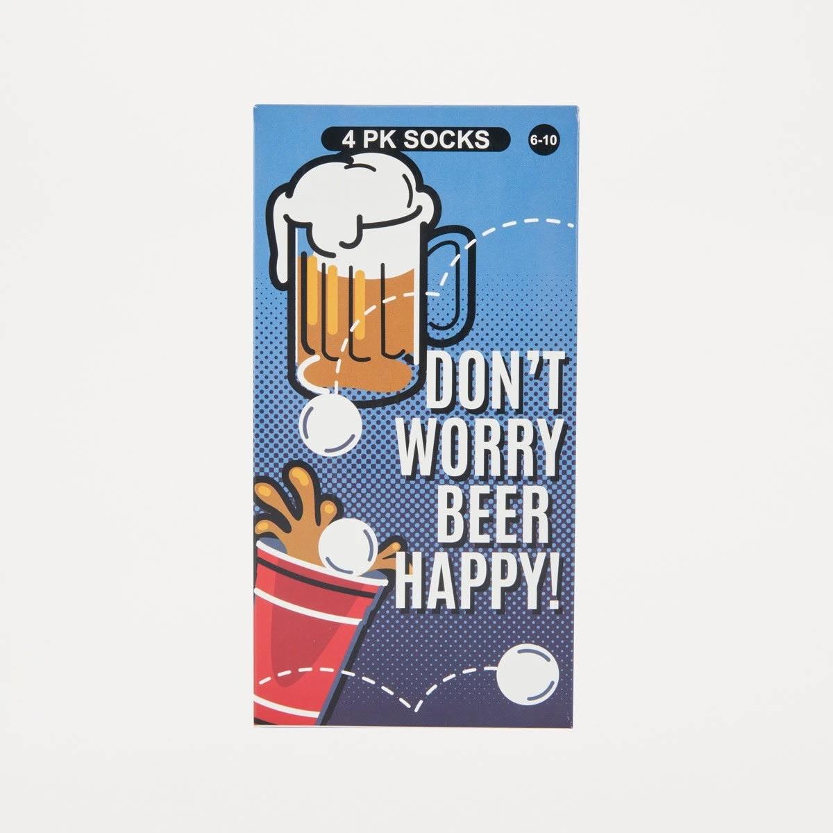 3 4 Pack Novelty Socks BEER HAPPY, 3 of 3