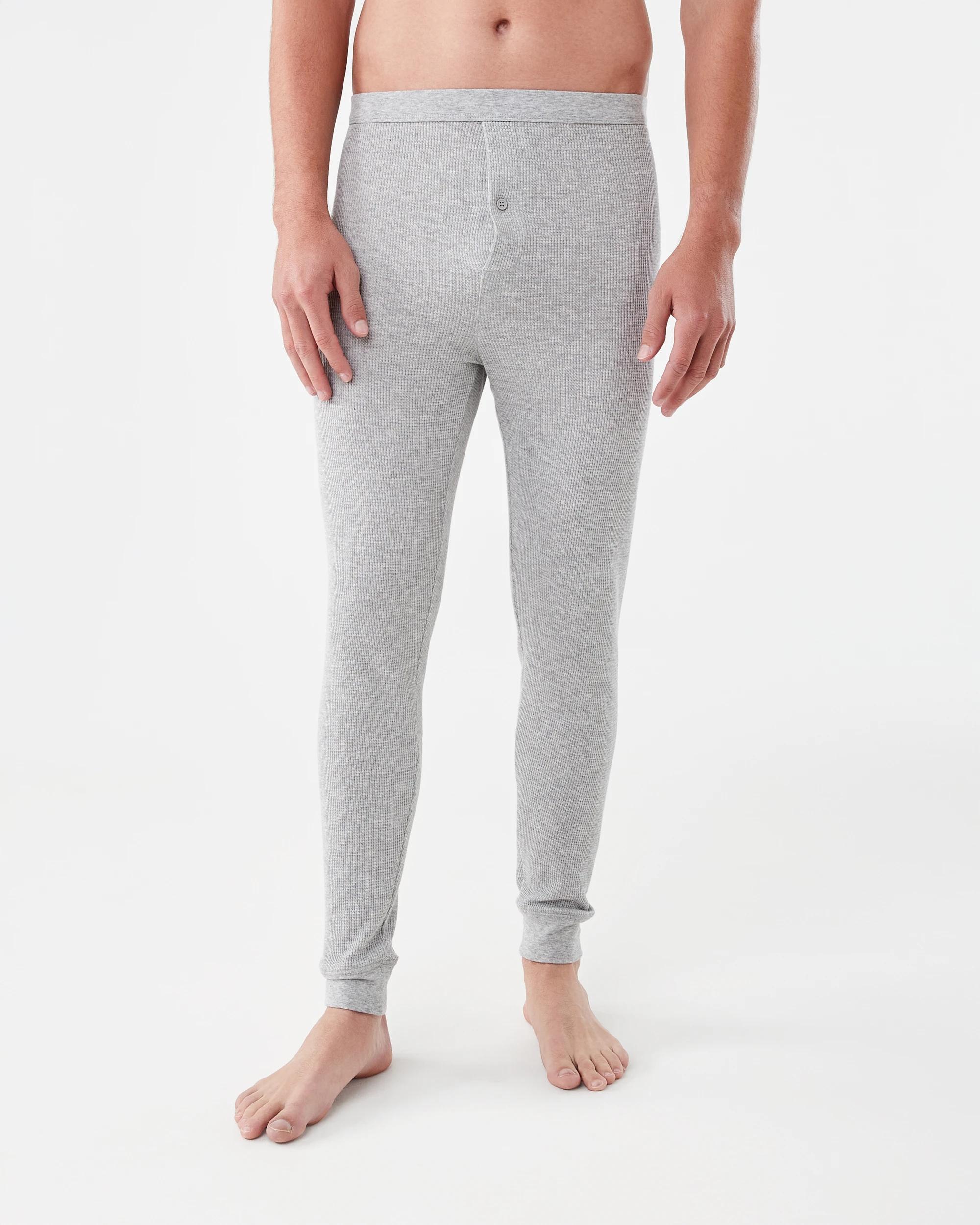 1 Long Leg Mini Waffle Thermal Pants Grey, 1 of 4