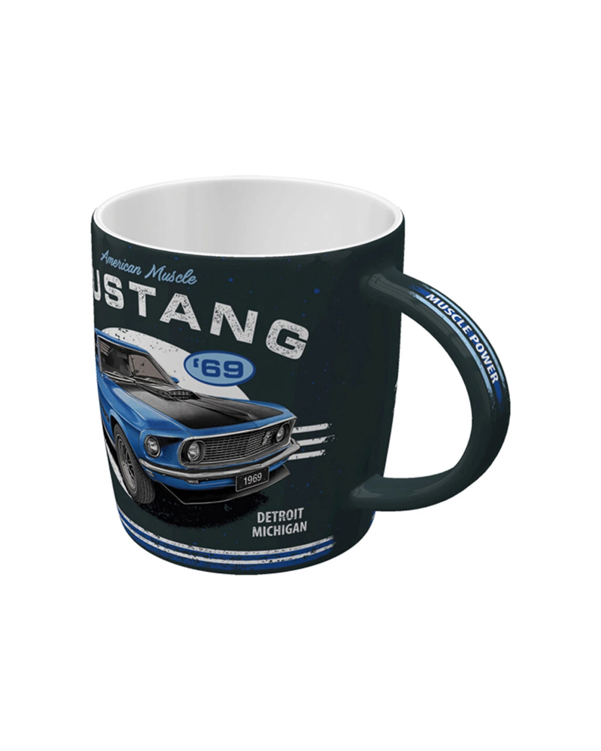 3 Nostalgic-Art 4PK Ceramic Mug 330ml Retro Design - Ford Mustang 1969 Mach 1 Blue - Blue, 3 of 6