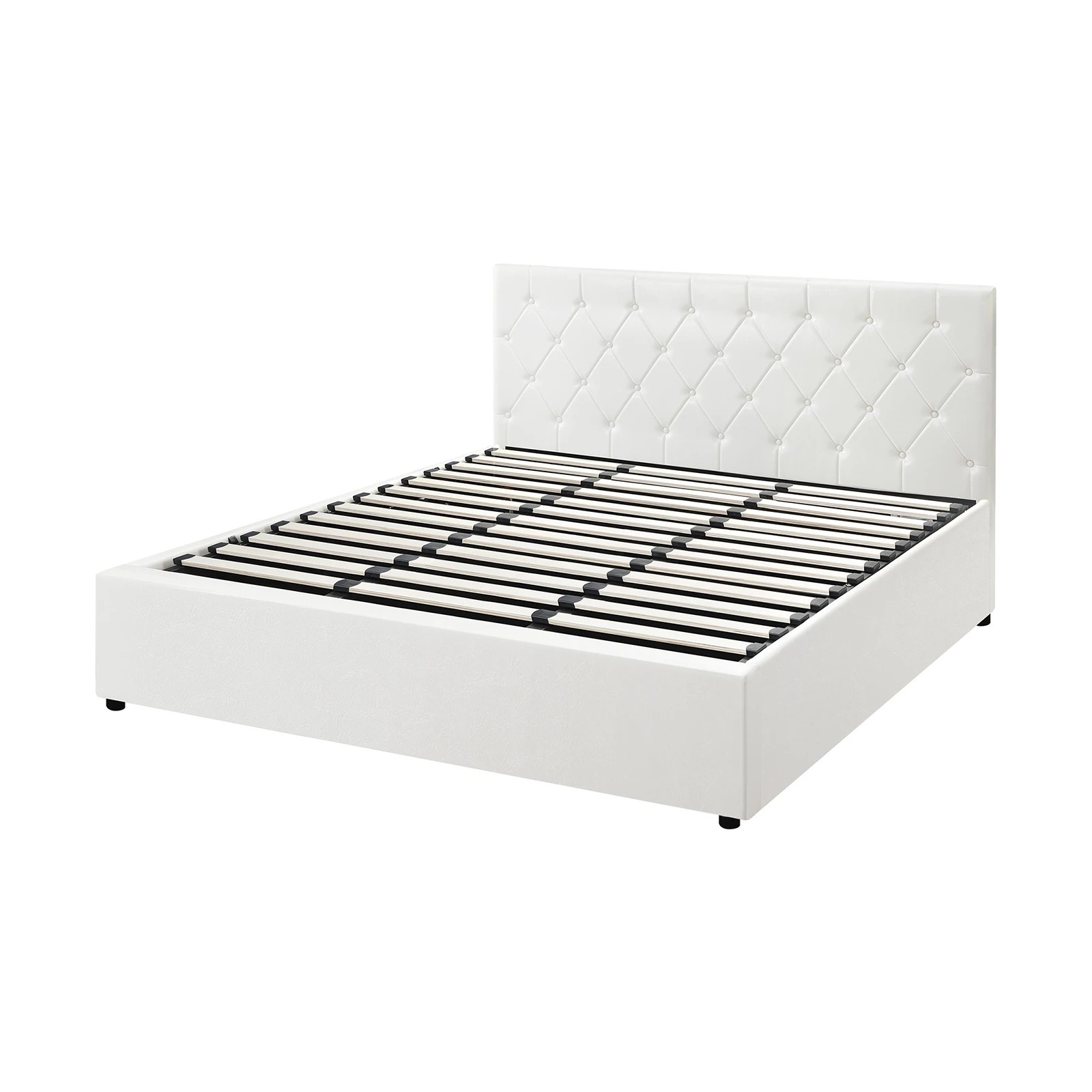9 Oikiture King Bed Frame Gas Lift Storage Base
 - White, 9 of 10