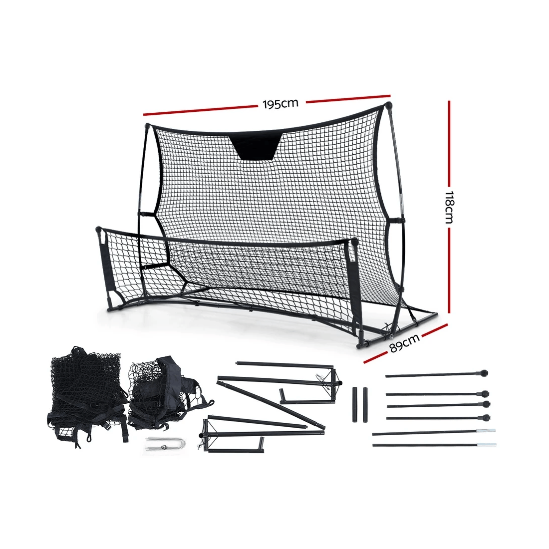 2 Everfit 1.8m Football Soccer Net Portable Goal Net Rebounder Sports Training - Black, 2 of 2