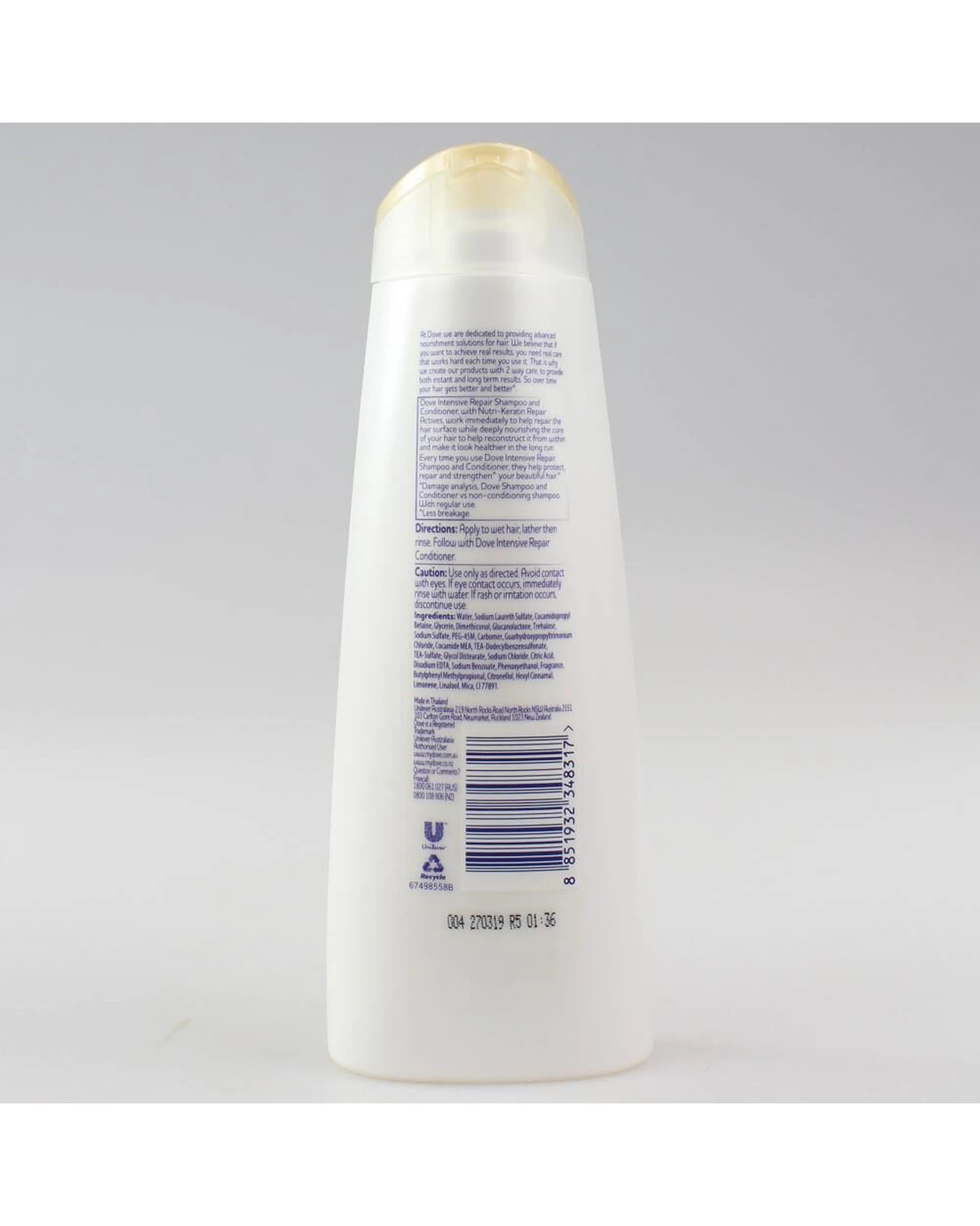 3 Dove Shampoo Intensive Repair For Damaged Hair 320ml 5PK Smart Target Tech - White, 3 of 3