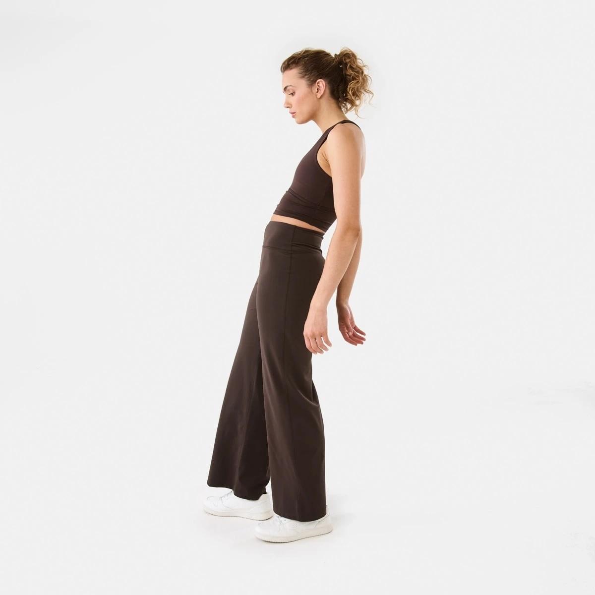 3 Active Womens Ultrasoft Longline Crop Top TUSCAN BROWN, 3 of 8