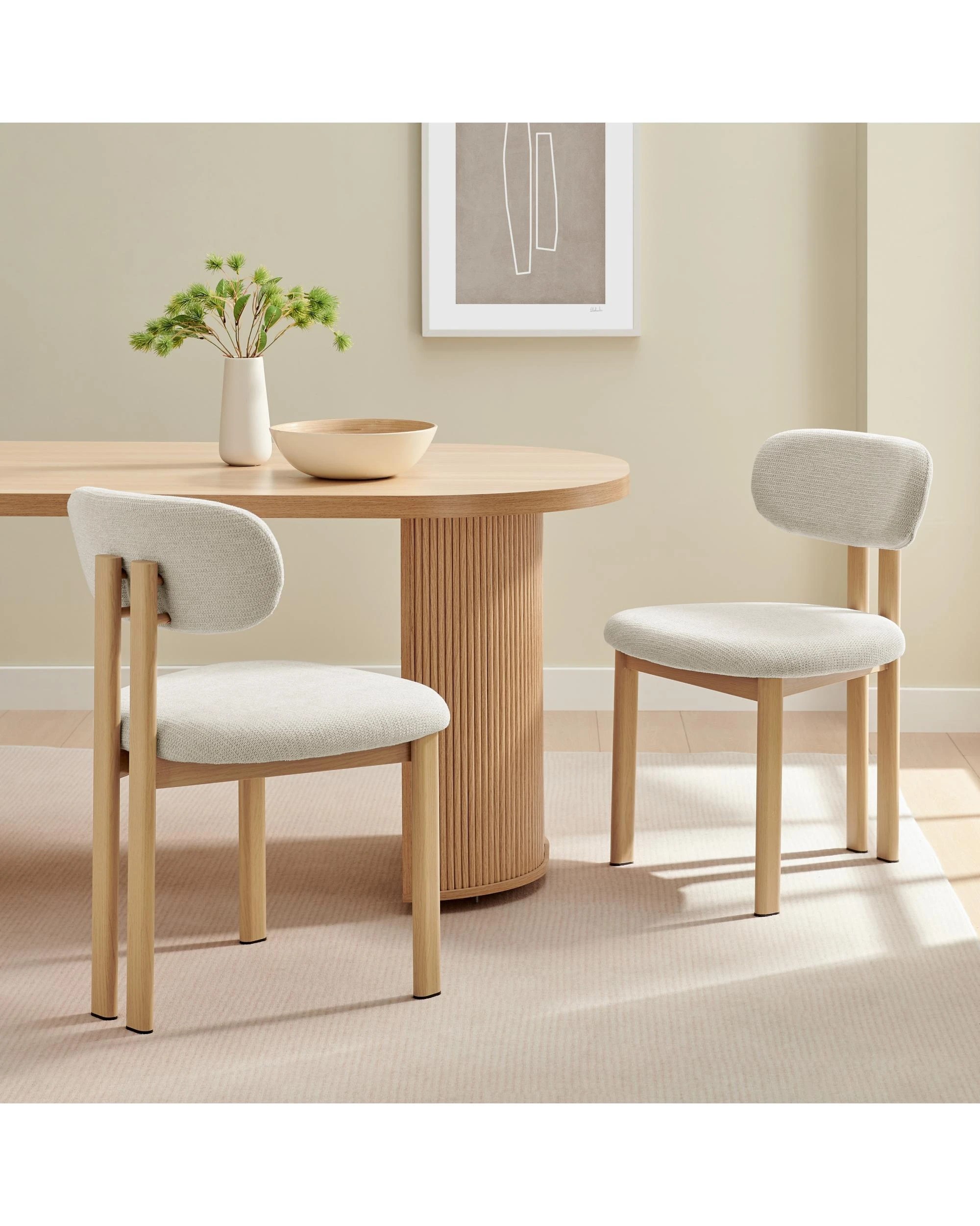 2 Kodu Hilda Dining Chairs Pair Set of Two - White, 2 of 10