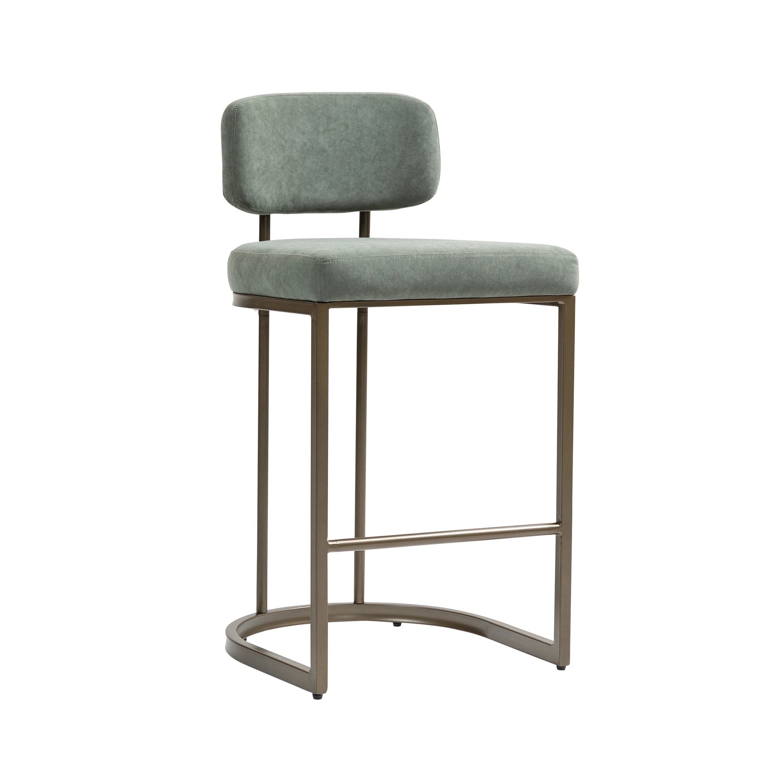 6 IHOMDEC Velvet Bar Stools with Metal Frame Set of 2 - Green - Green, 6 of 10