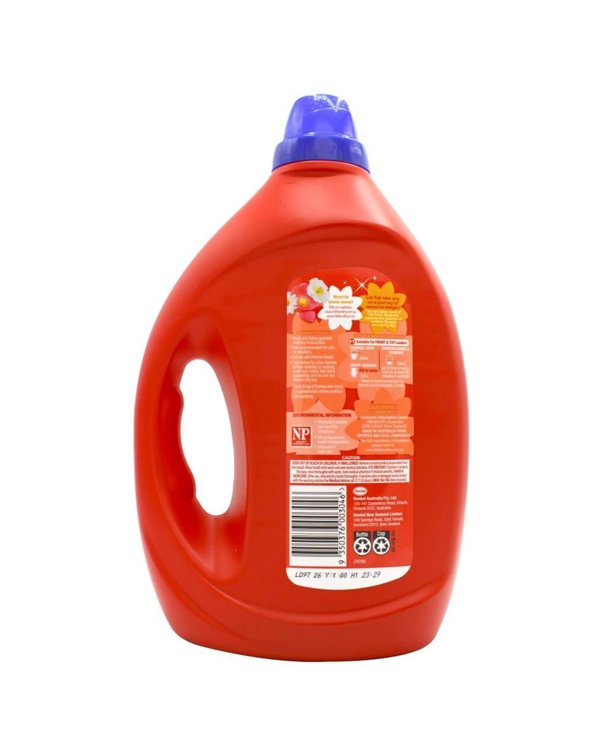 3 FAB 4PK Laundry Liquid 2L Front and Top Loader Fresh Blossom Stain Remover - Red, 3 of 4