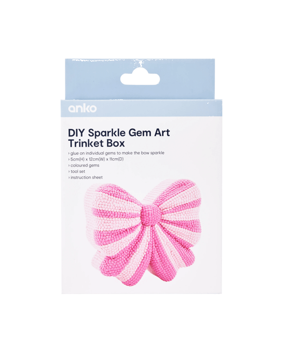 DIY Sparkle Gem Art Trinket Box - Bow