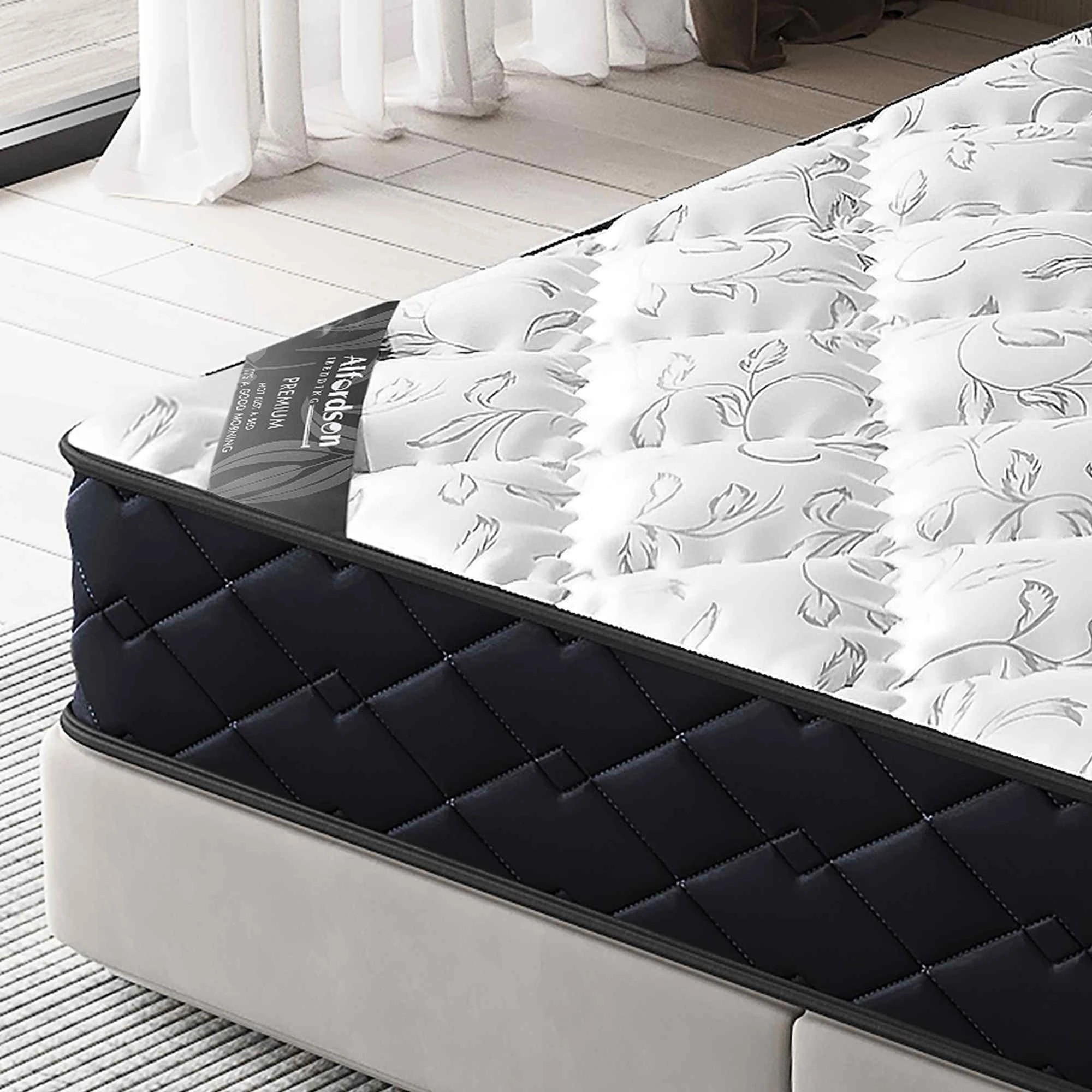 6 Alfordson 16cm Mattress Tight Top Spring Foam Medium Firm - King Bed, 6 of 10