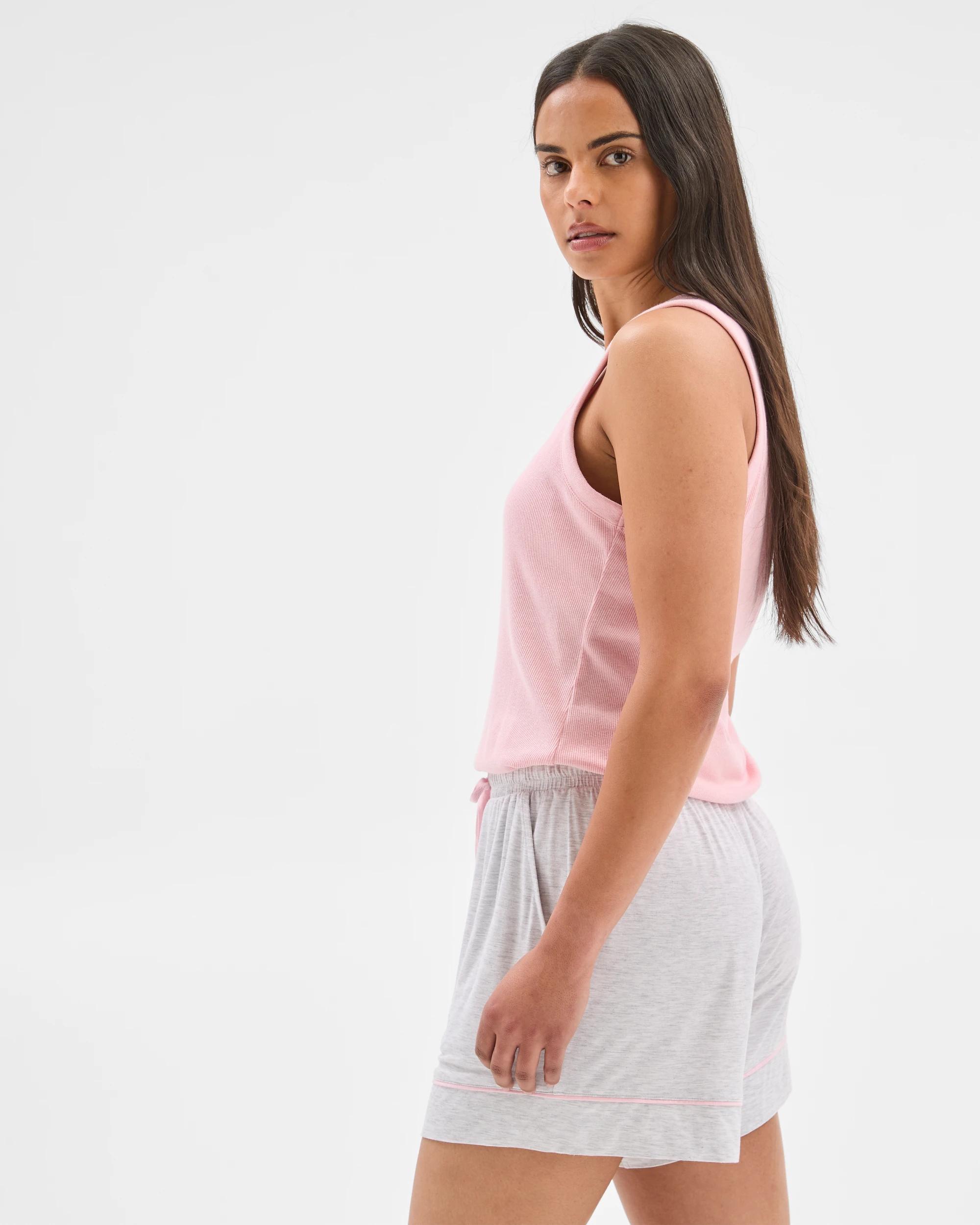 6 Target Bamboo Soft Comfort Pyjama Shorts GREY / PINK, 6 of 6