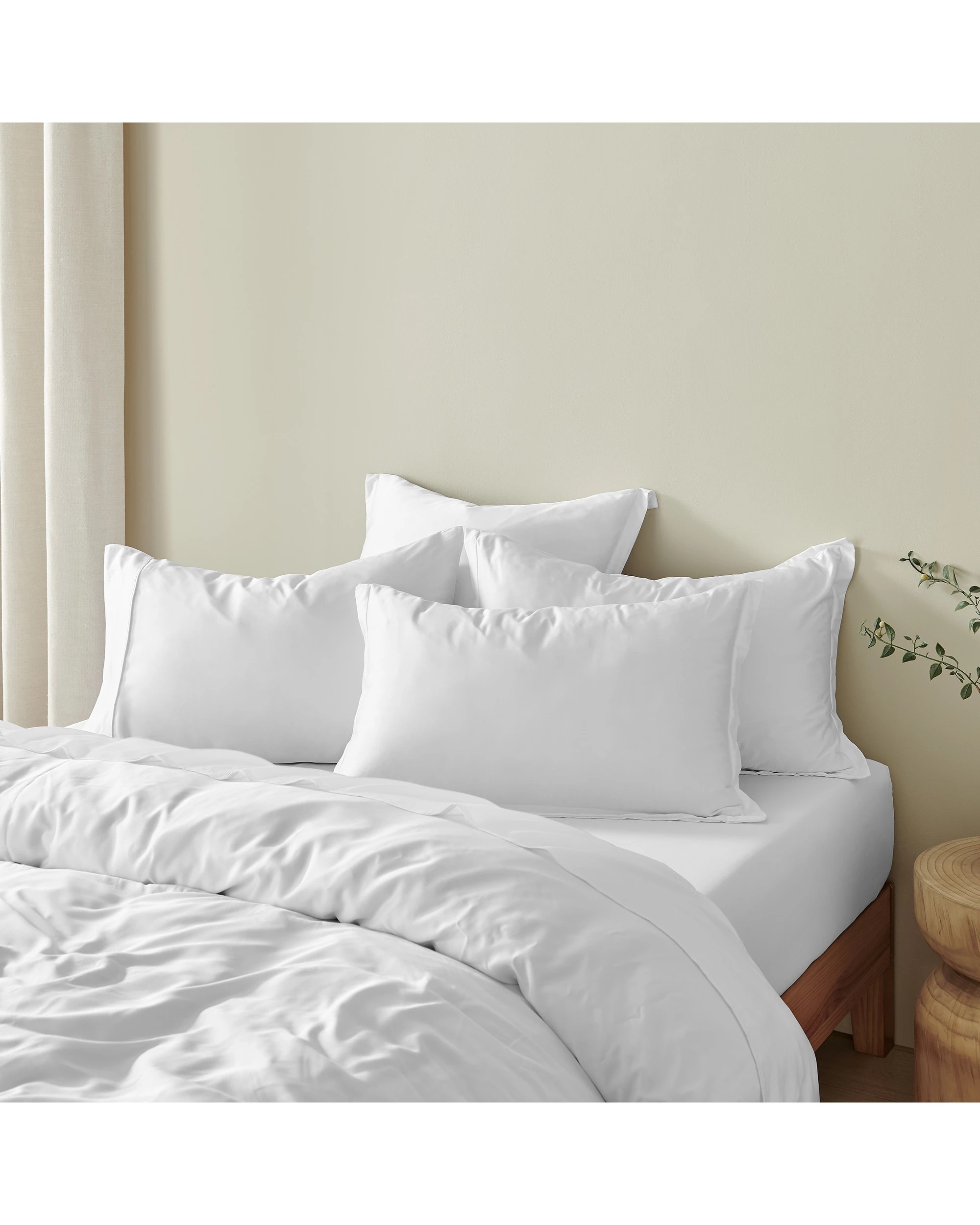 3 Natural Home 400TC 100% Bamboo Sateen Tailored Quilt Cover Set - Single Bed - White, 3 of 7