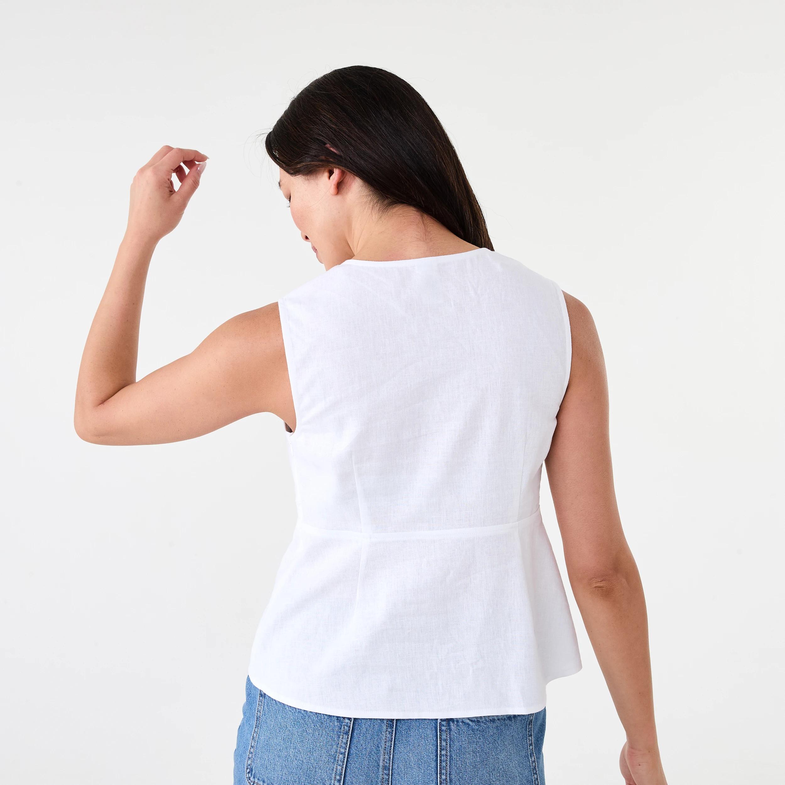 3 Sleeveless Twist Front Top White, 3 of 7