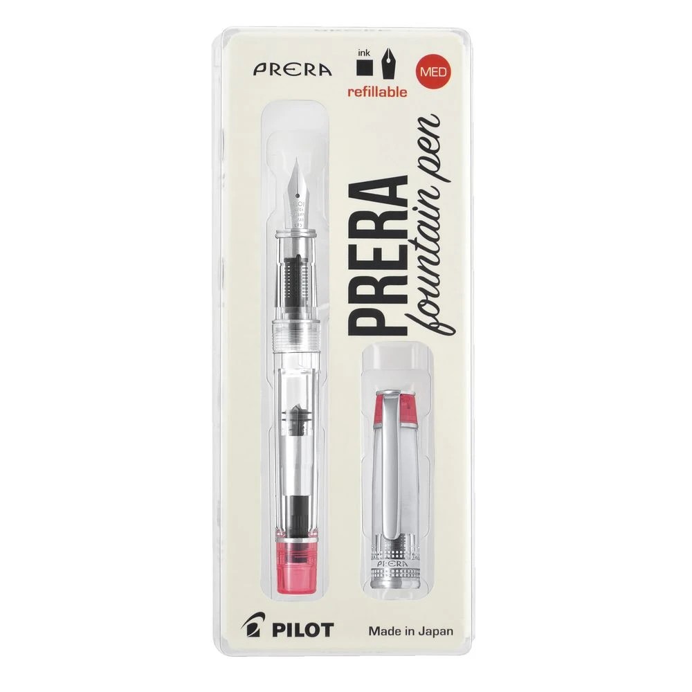 2 PILOT Prera Fountain Pen Translucent Red Barrel, 2 of 7