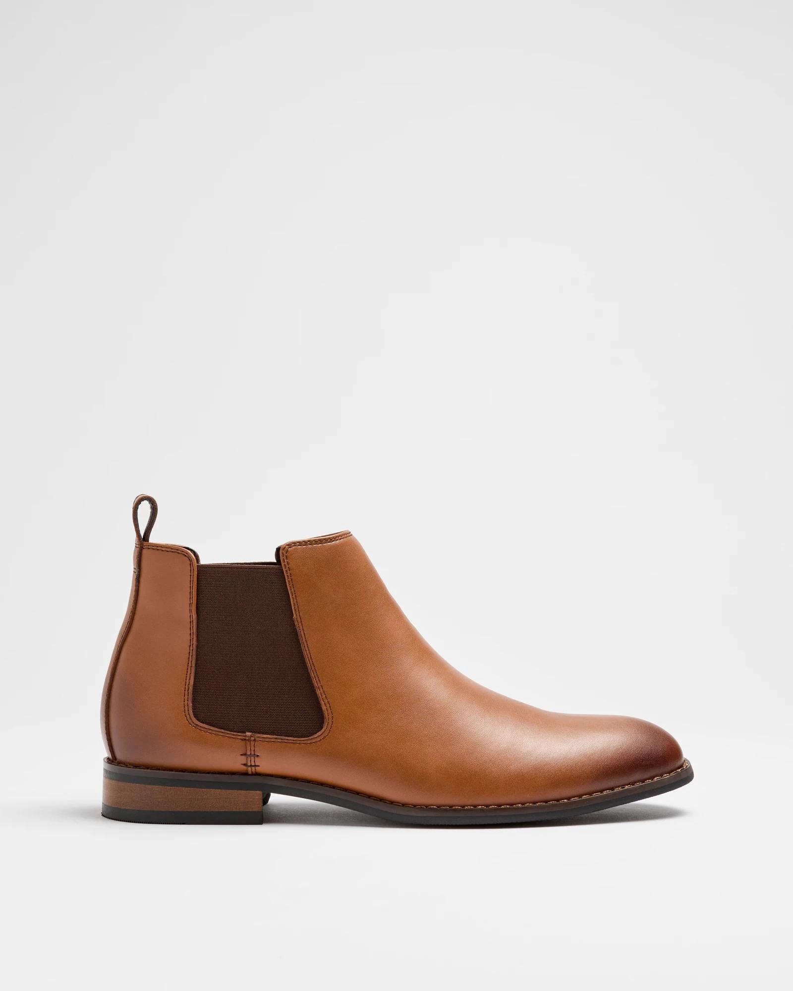1 Target Mens Leather Chelsea Boots - James BROWN, 1 of 4