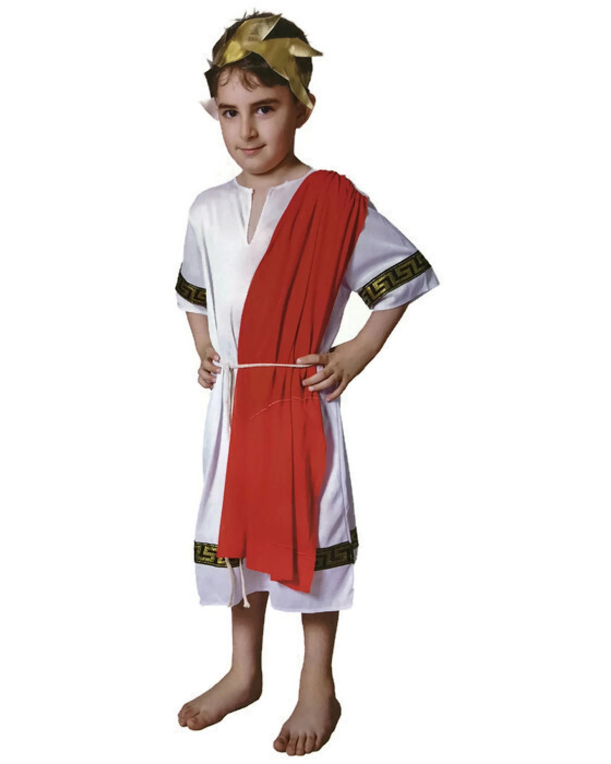 1 BR Costumes Boys' Roman Emperor Costume with Toga and Laurel Wreath, 1 of 1