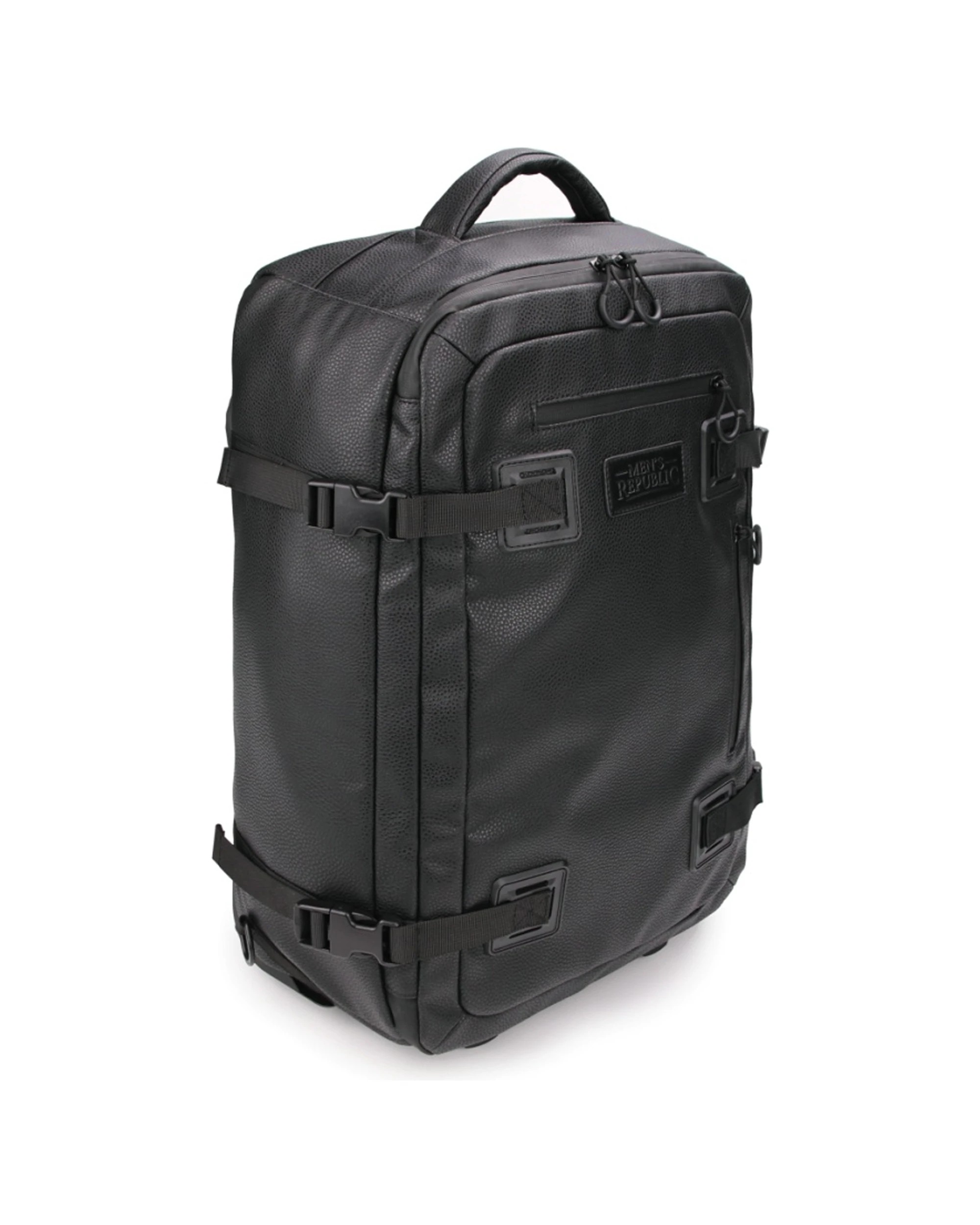 7 Men's Republic Carryon Travel Bag Soft Pebble Cow Hide Faux Leather 55cm - Grey, 7 of 7