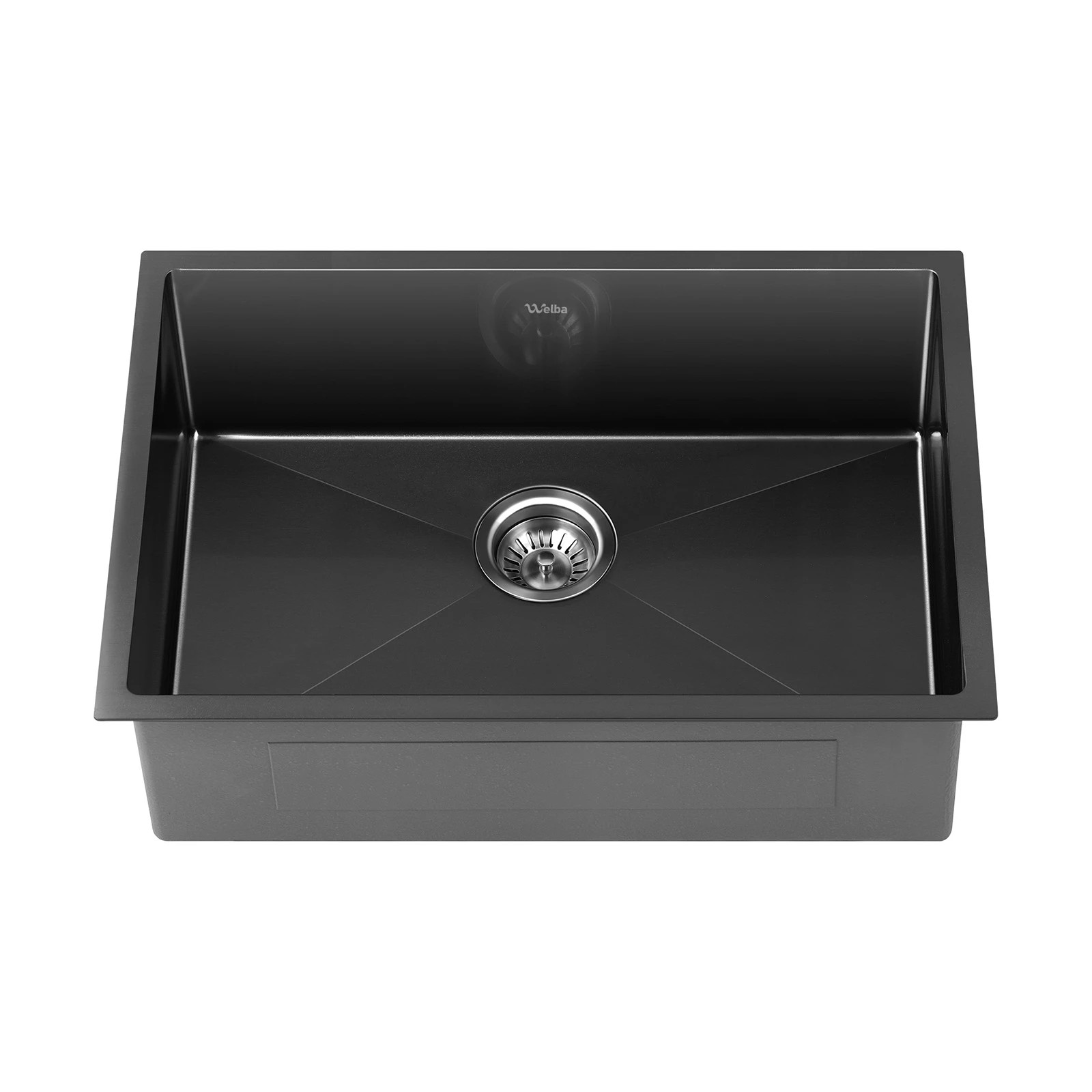 5 Welba Kitchen Sink Stainless Steel Basin Single Under/Top/Flush Mount 60X45CM - Black, 5 of 6