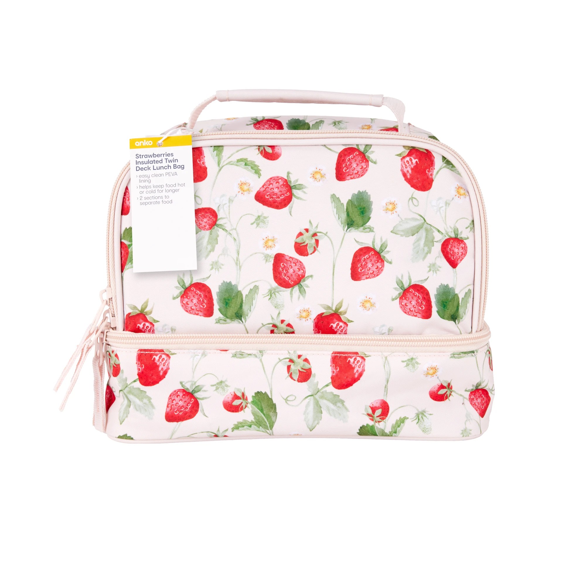 6 Strawberries Insulated Twin Deck Lunch Bag, 6 of 6