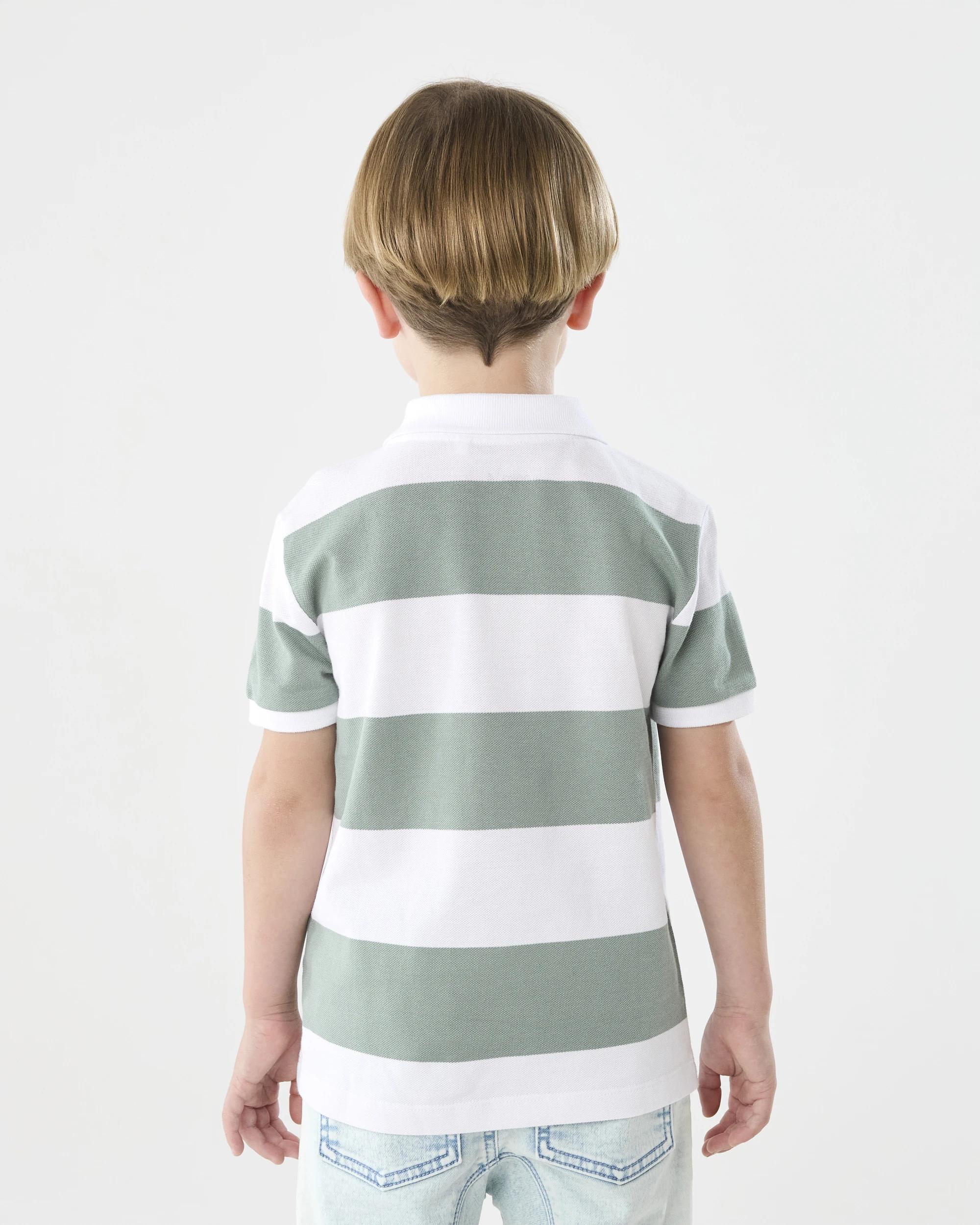 2 Stripe Polo T-shirt Grn Stripe, 2 of 7