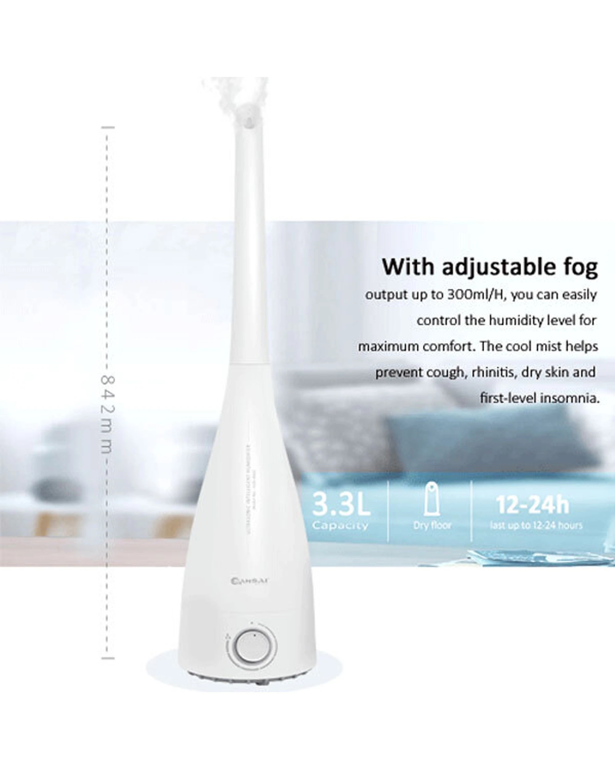 2 Sansai Ultrasonic 3.3L Air Humidifier Electric Aromatherapy Mist Purifier - White, 2 of 5
