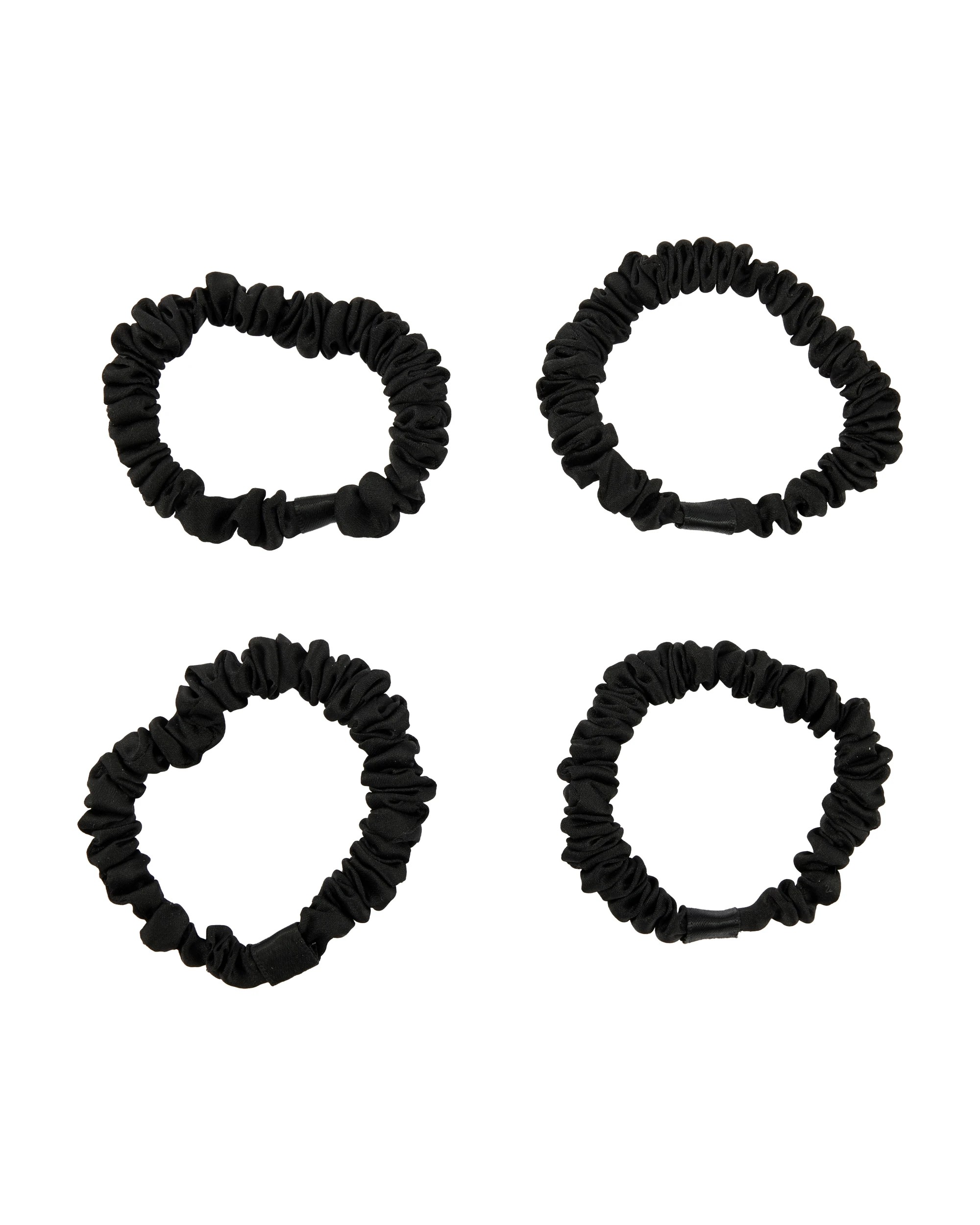 2 OXX Haircare 4 Piece Ruched Hair Elastics - Black, 2 of 4