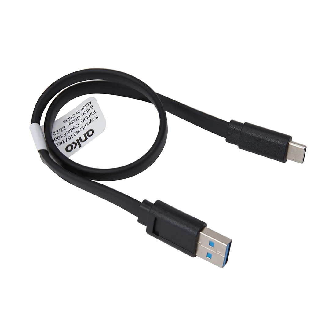3 USB-A to USB-C Short Noodle Black Cable - 30cm, 3 of 4