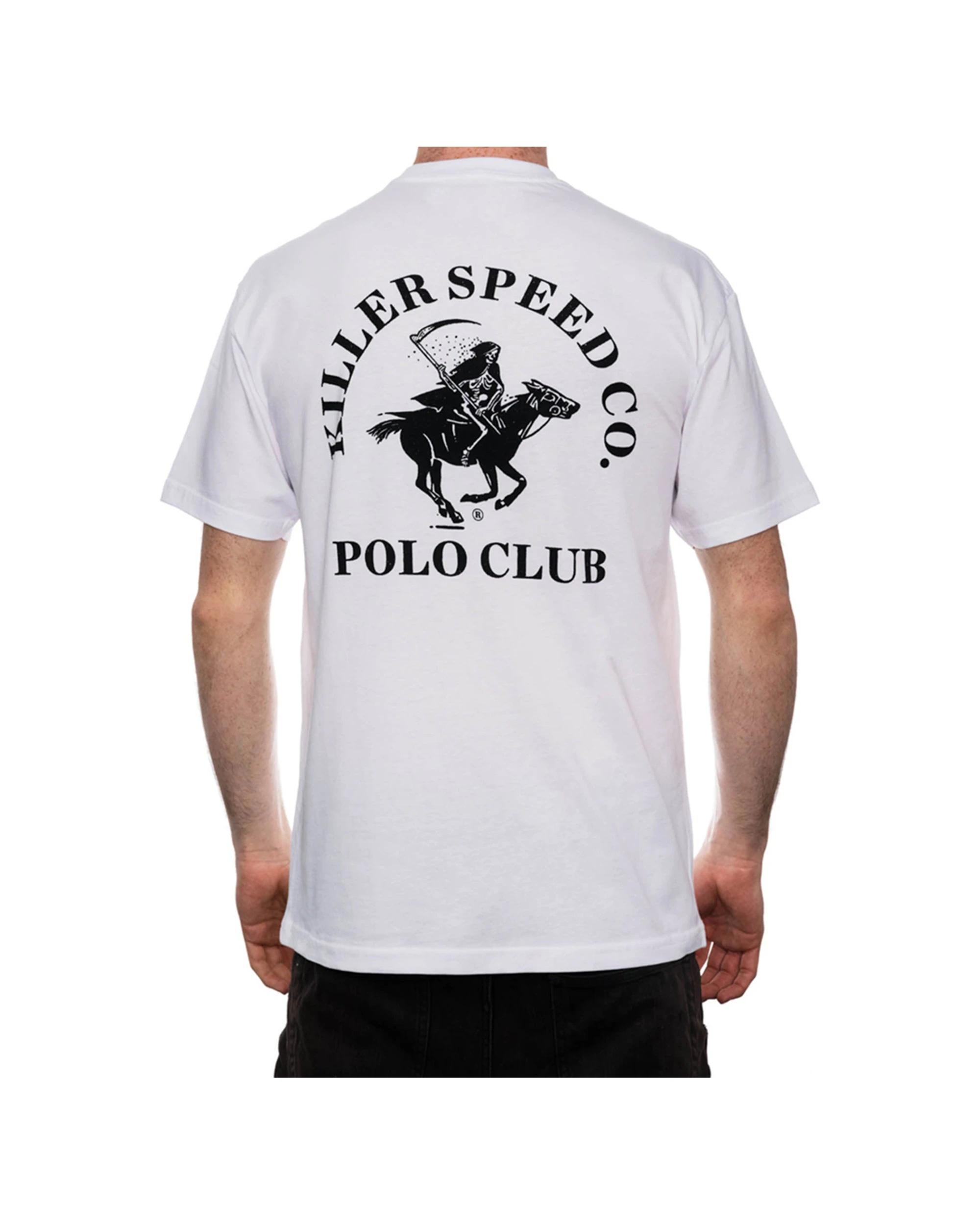 2 Killer Speed Co. Men Polo Reaper Tshirt Relaxed Fit Crew Neck Everyday Wear WHITE, 2 of 2