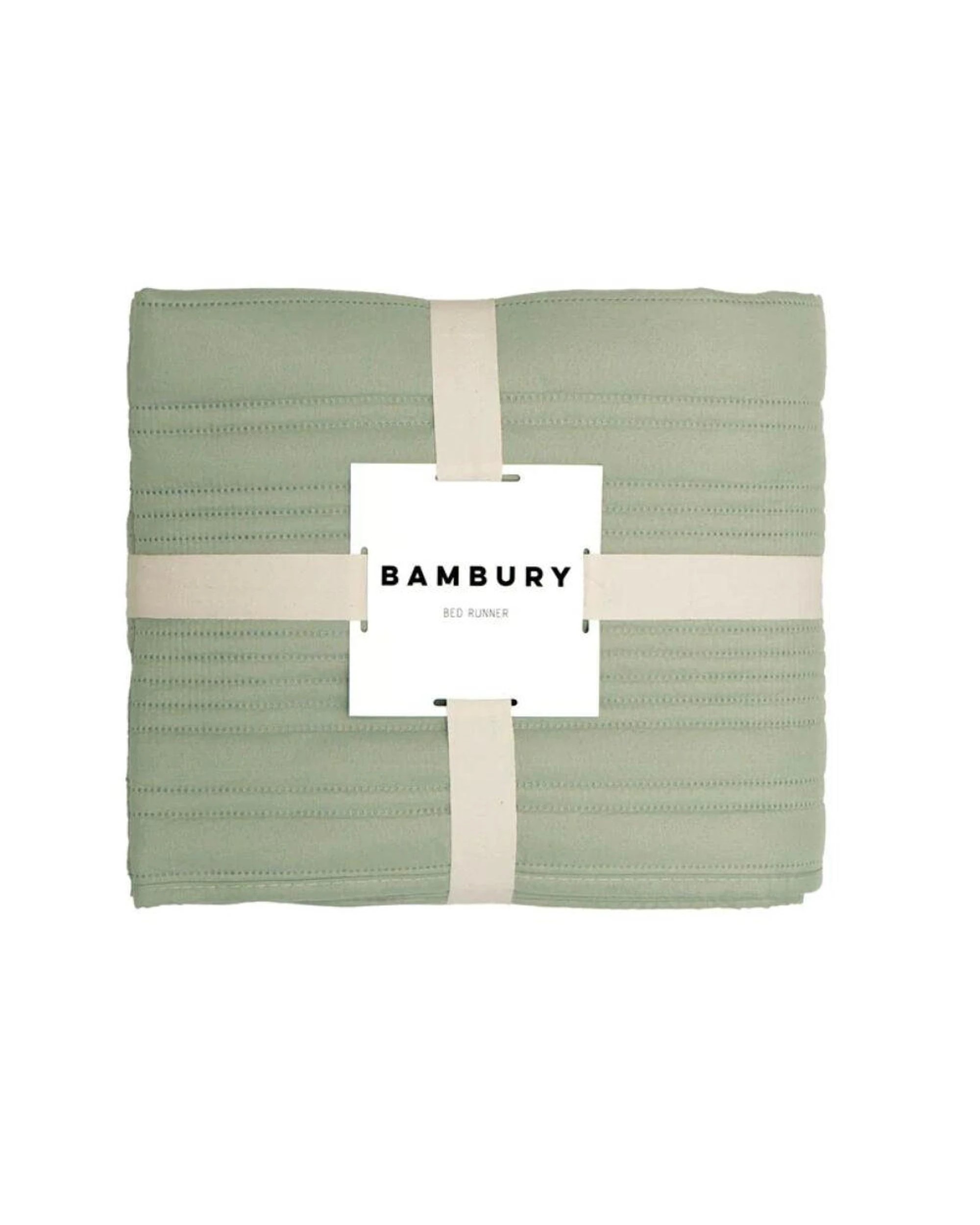 1 Bambury Flinders Embossed Bed Runner Sage - Green, 1 of 4