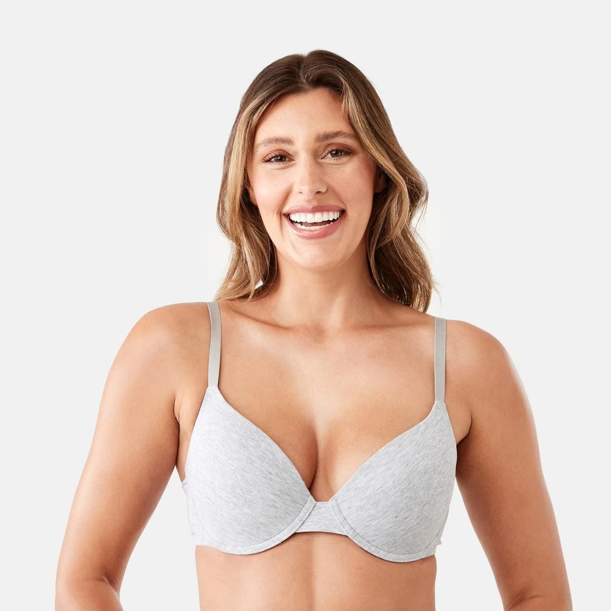 3 2 Pack Cotton T-shirt Bra SILVER MARLE, WHITE, 3 of 9