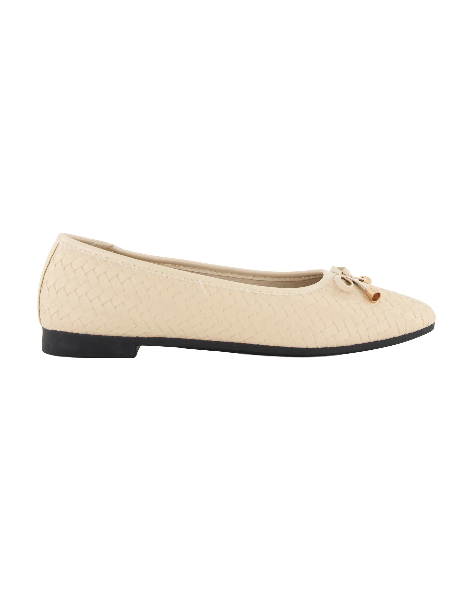 1 Textured Ballet Flats Ivory, 1 of 3