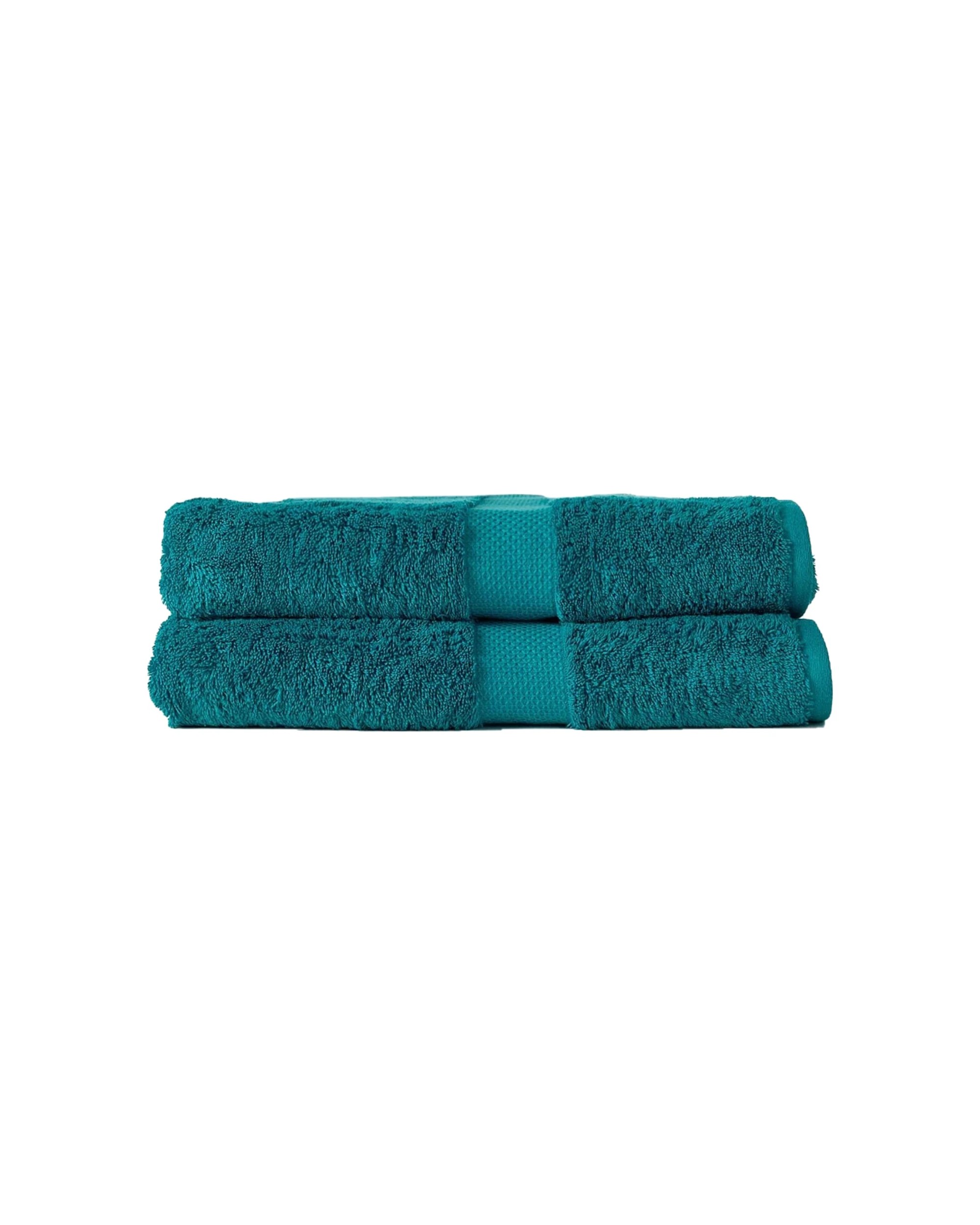 1 Canningvale Royal Splendour 2pc Bath Sheet Set Oceano Teal 90x160cm.
 - Blue, 1 of 3
