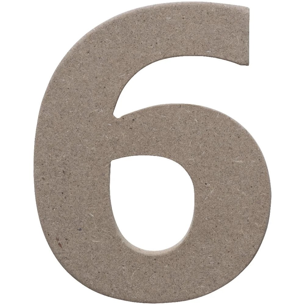 2 Born Wooden Number 6 10cm, 2 of 3